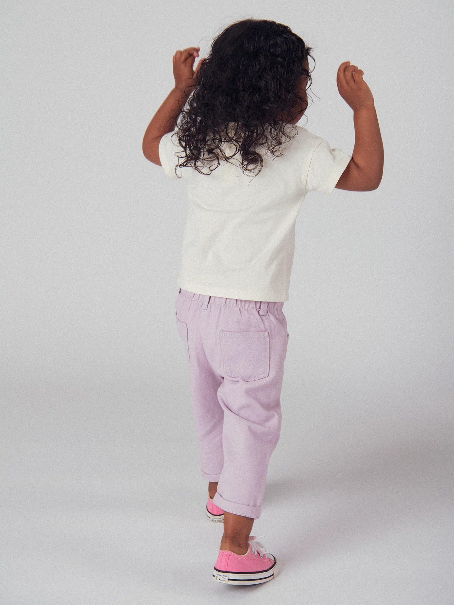 Pantalon rose parme en twill pour bébé fille - Image 4