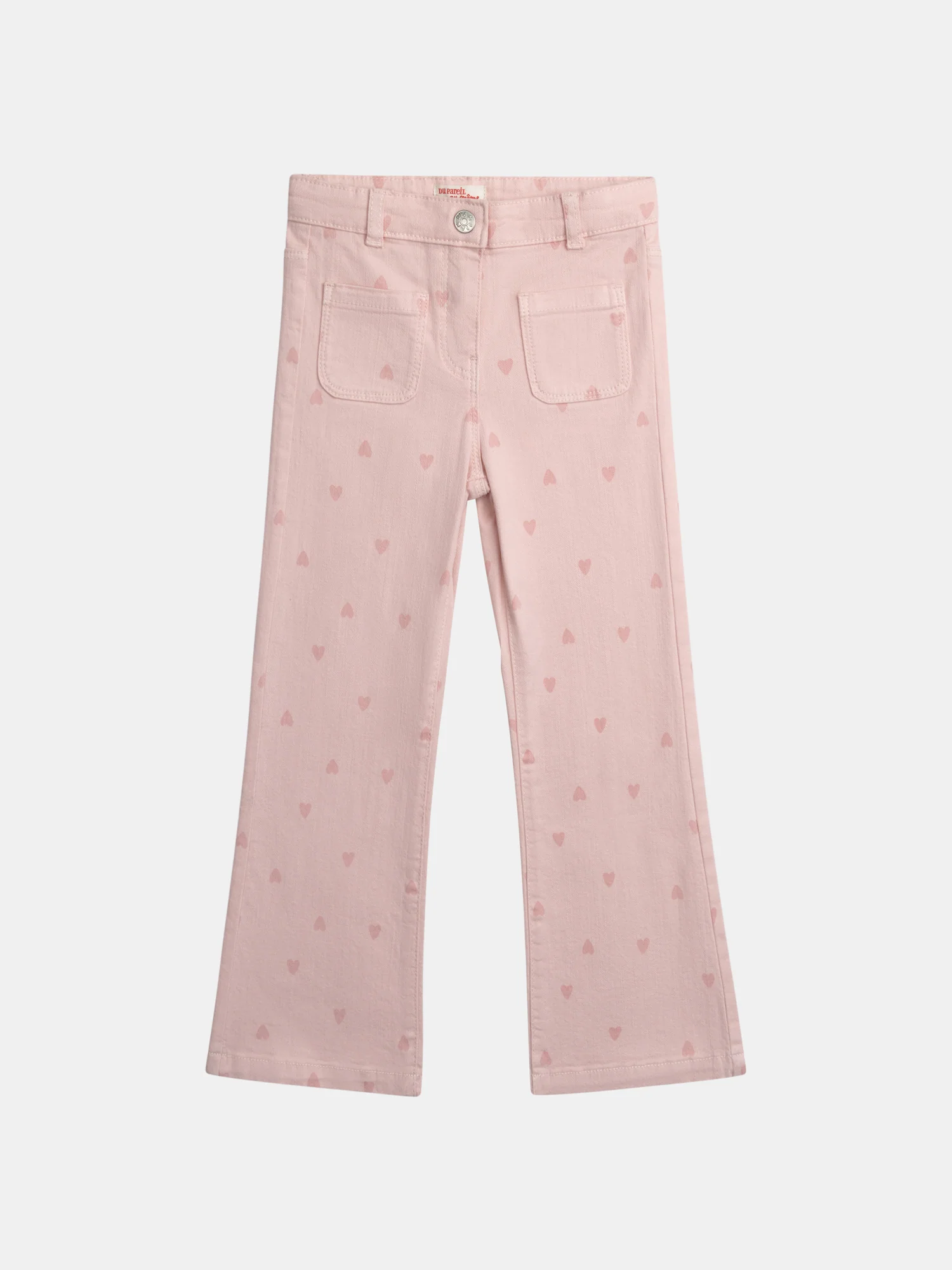 Pantalon rose imprimé cœur pour fille