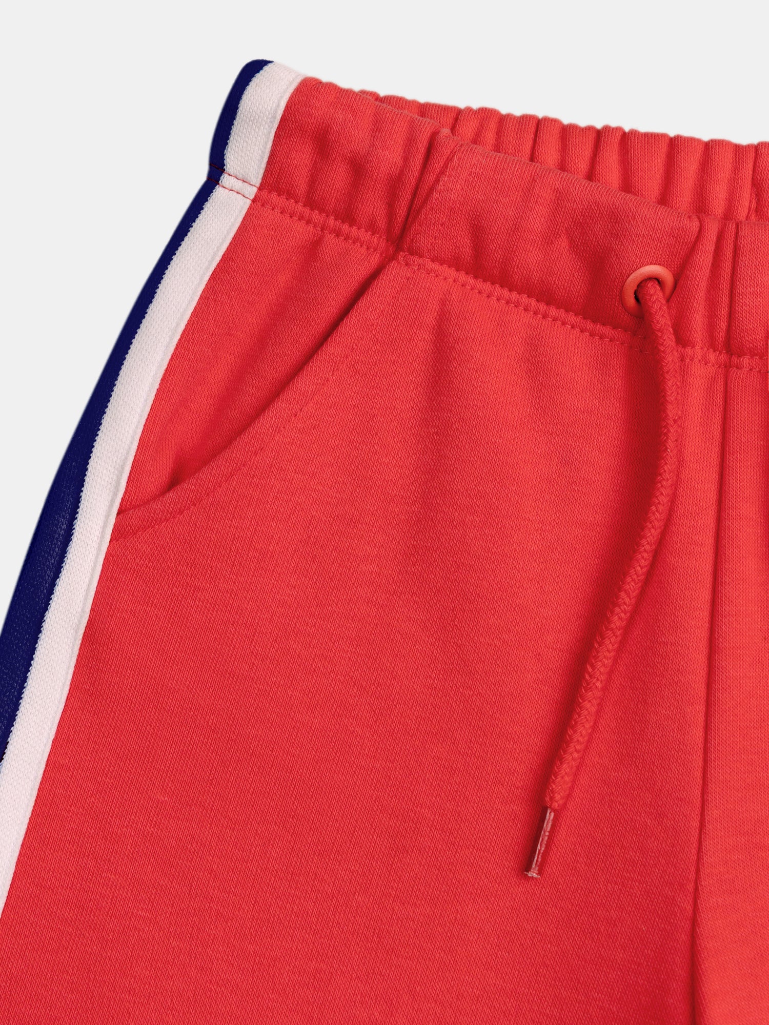 Pantalon rouge en molleton à bandes colorées pour fille - Image 4