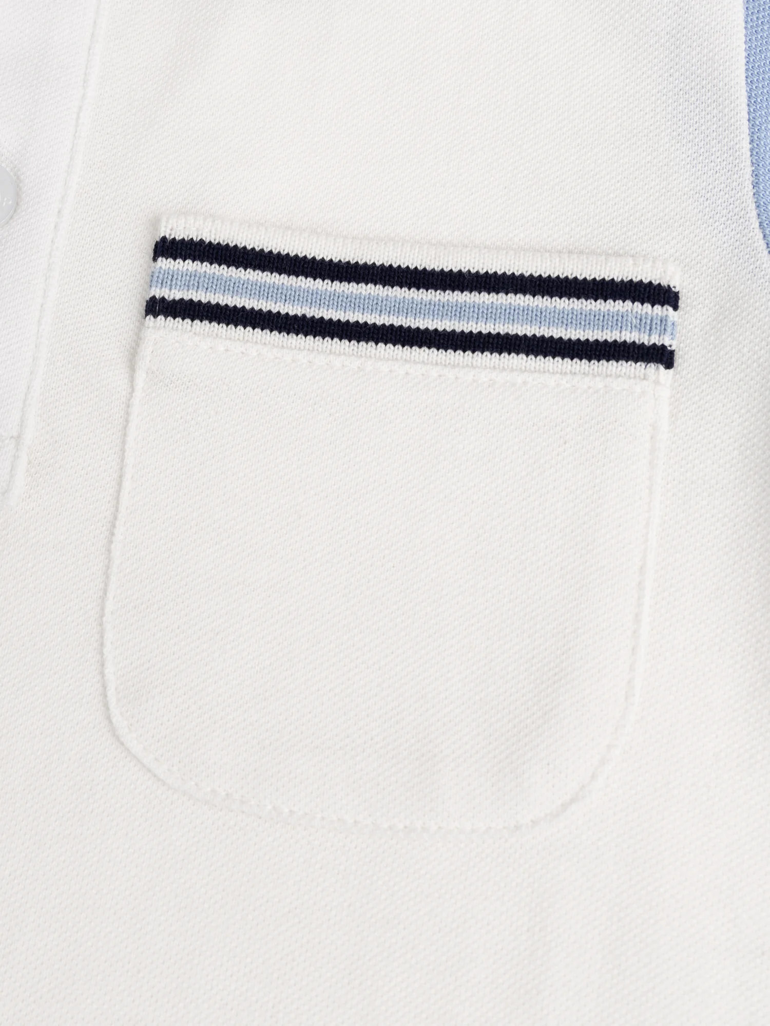 Polo à manches courtes blanc et bleu - Image 3