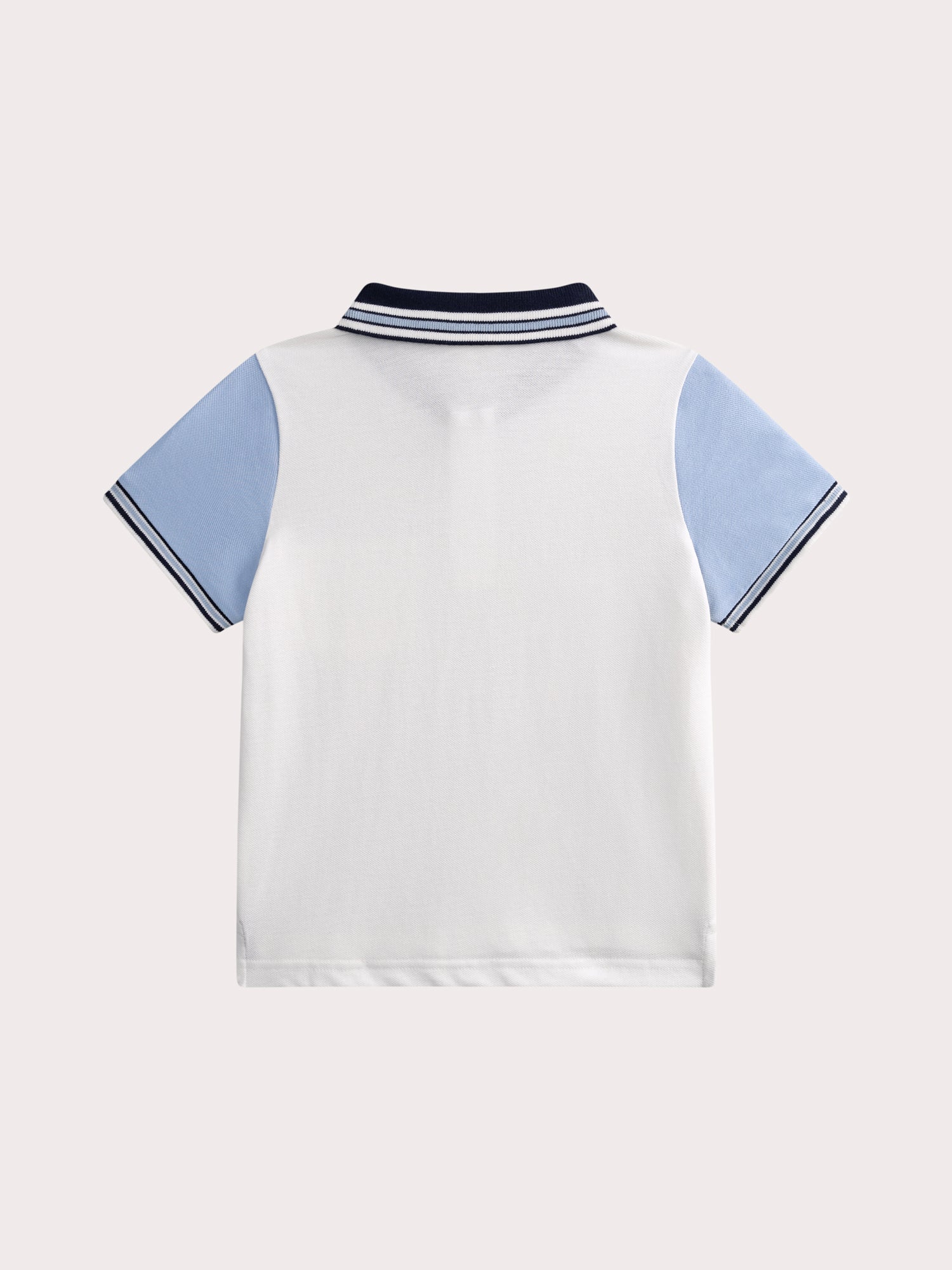 Polo à manches courtes blanc et bleu - Image 4