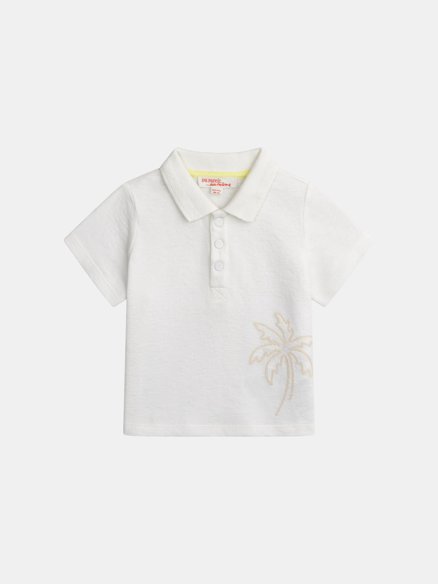 Polo écru avec broderie Palmier pour bébé garçon
