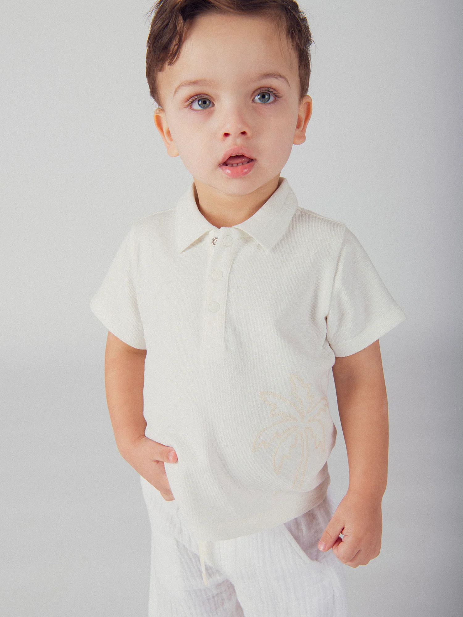 Polo écru avec broderie Palmier pour bébé garçon - Image 2