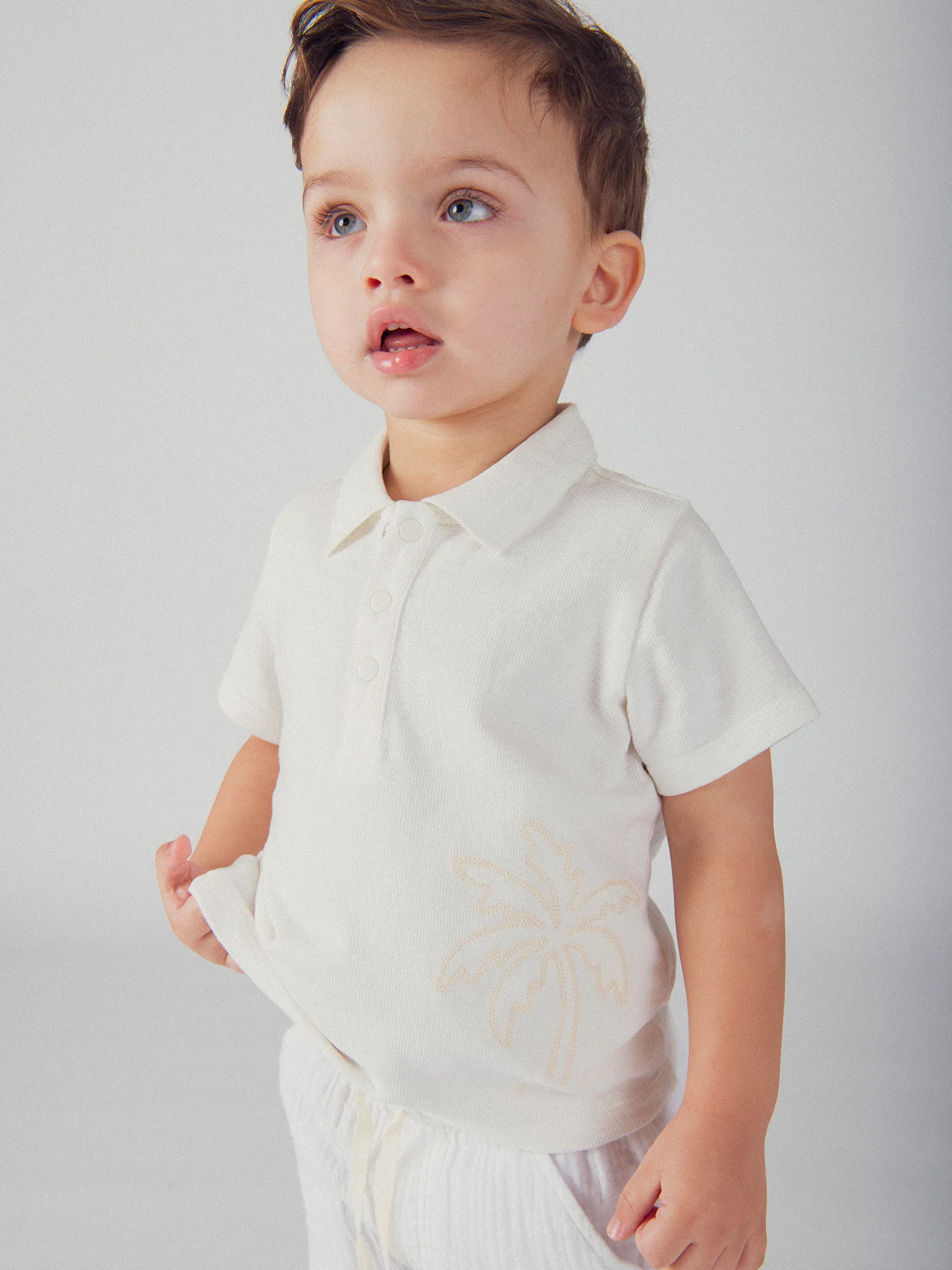 Polo écru avec broderie Palmier pour bébé garçon - Image 3