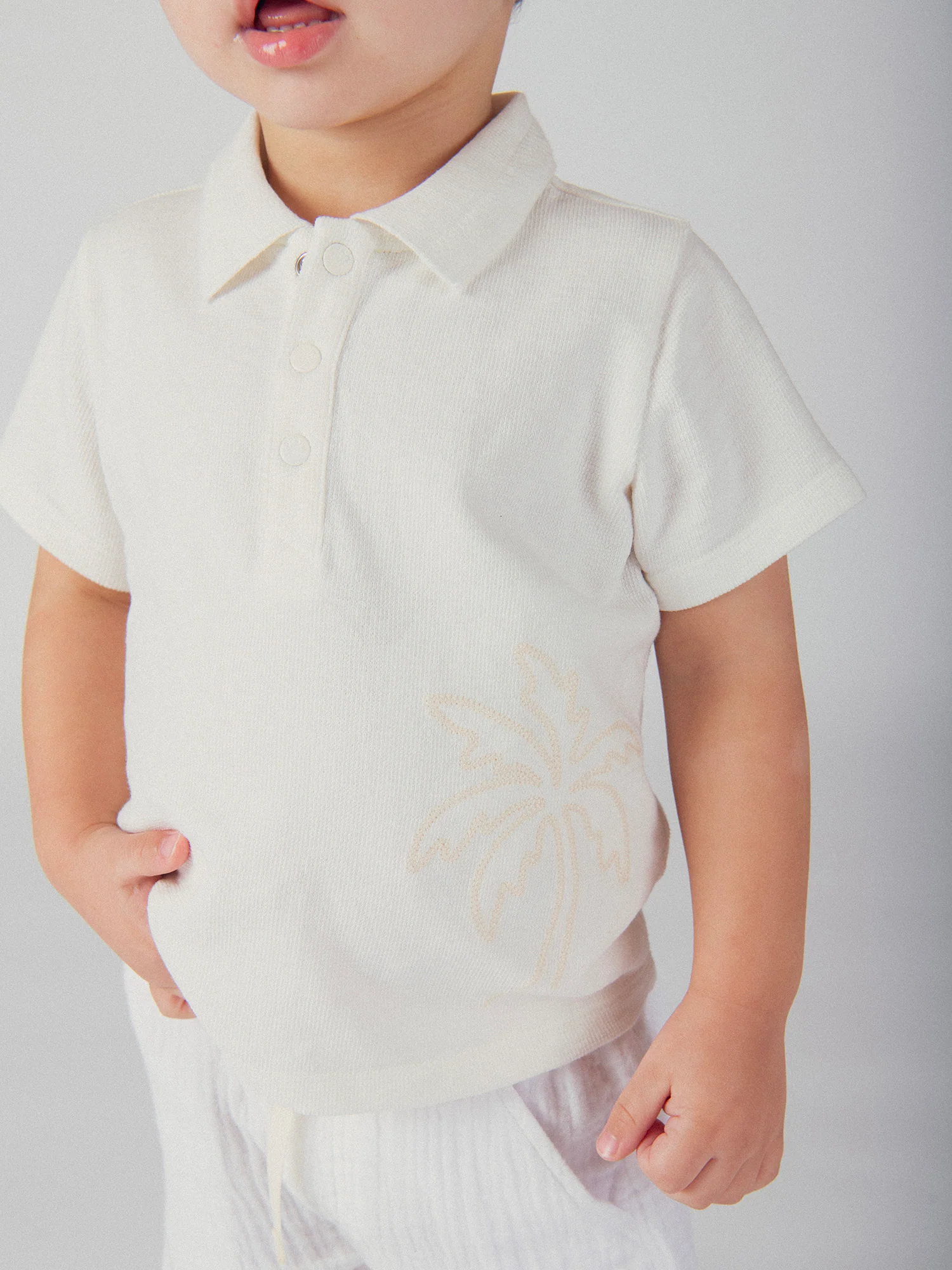 Polo écru avec broderie Palmier pour bébé garçon - Image 4