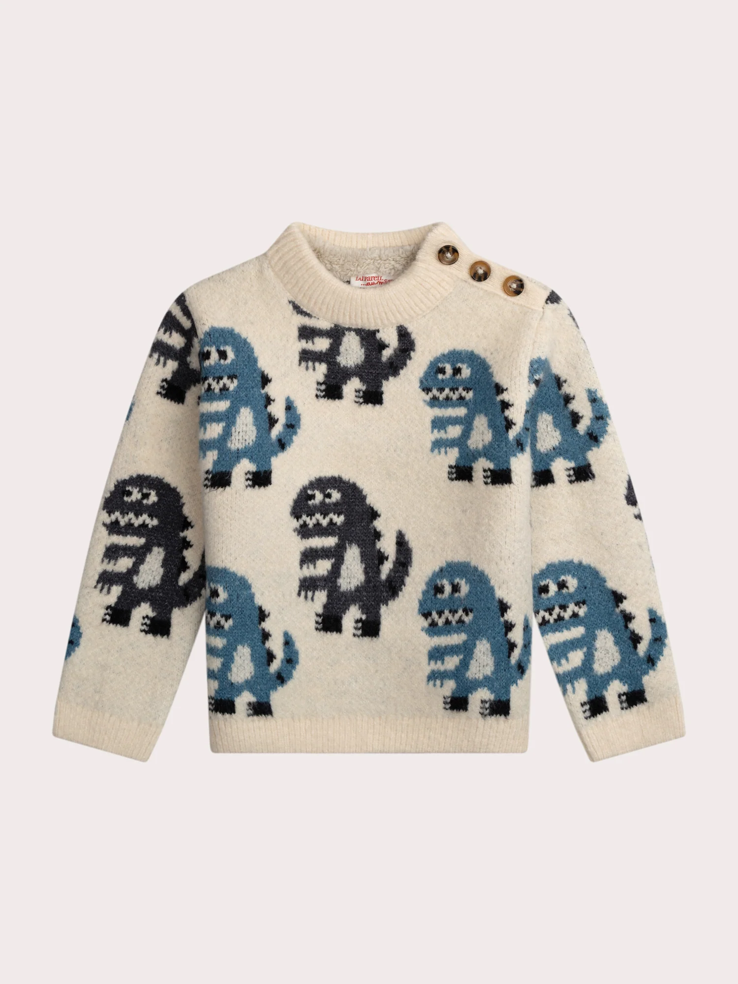 Pull tricoté en jacquard à motif dinosaure