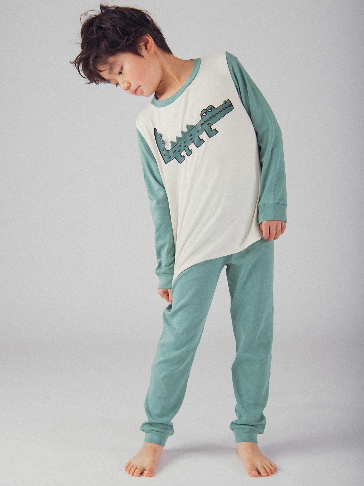 Pyjama bicolore crocodile pour enfant garçon - Image 2