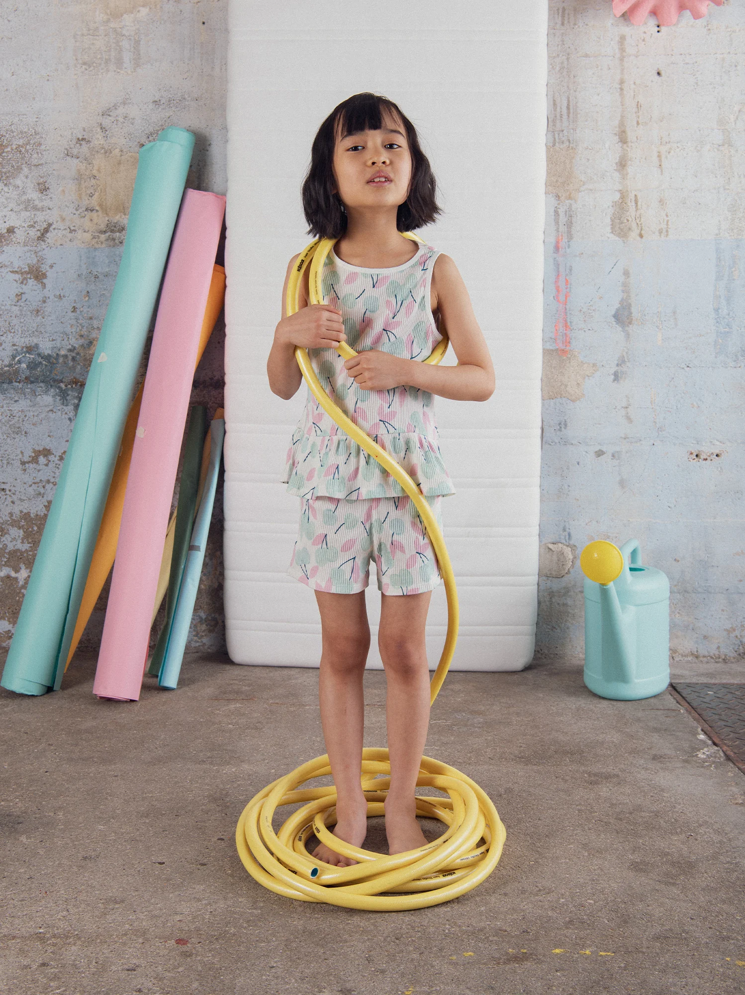 Pyjama court débardeur à imprimé "Cerises Pastel" pour enfant fille - Image 2