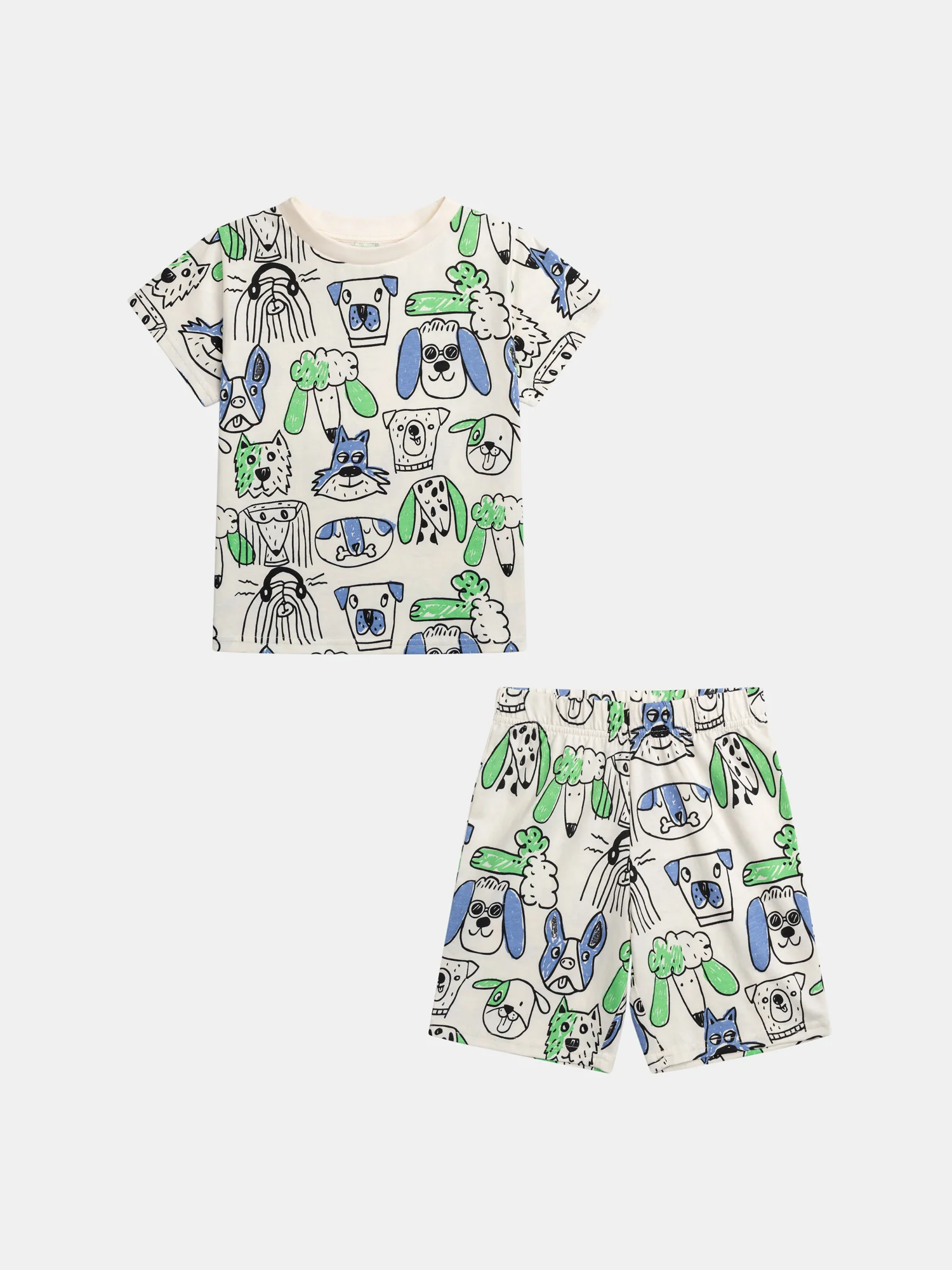 Pyjama court imprimé "Portraits de Chiens" pour enfant garçon