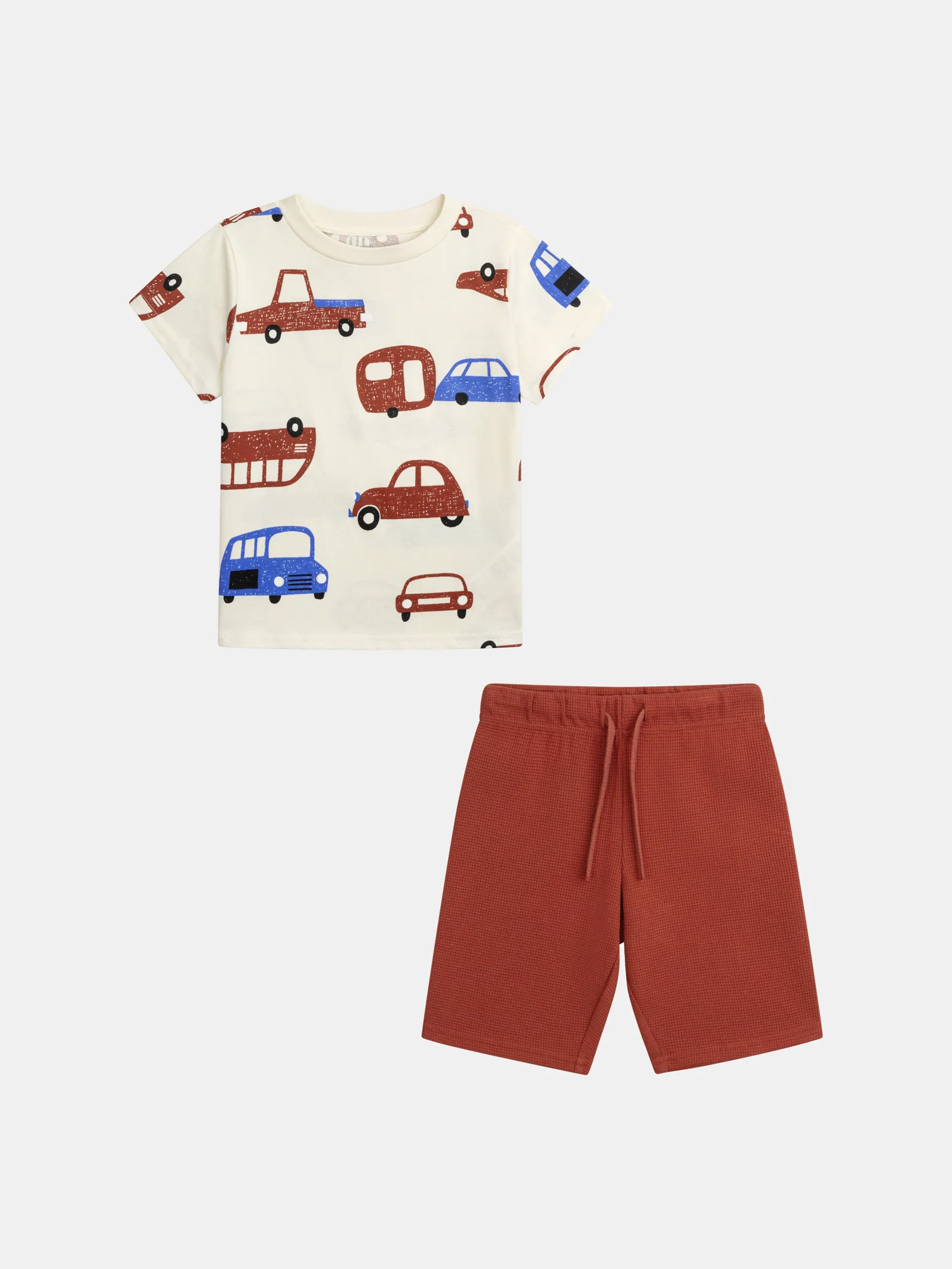 Pyjama court phosphorescent à imprimé "Voitures Rétro" pour enfant garçon