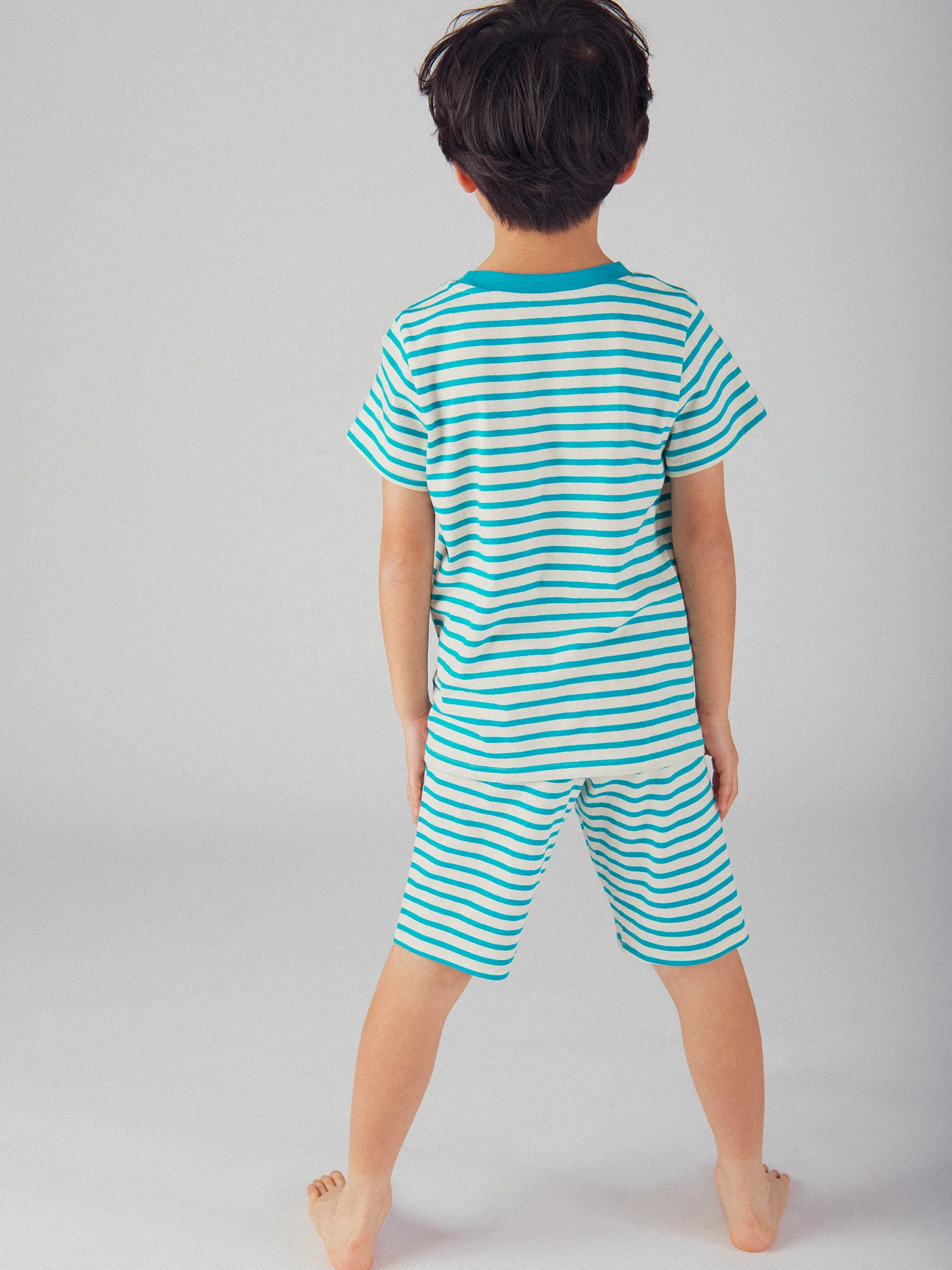 Pyjama court phosphorescent à rayures et motif "Monstre Rigolo" pour enfant garçon - Image 5