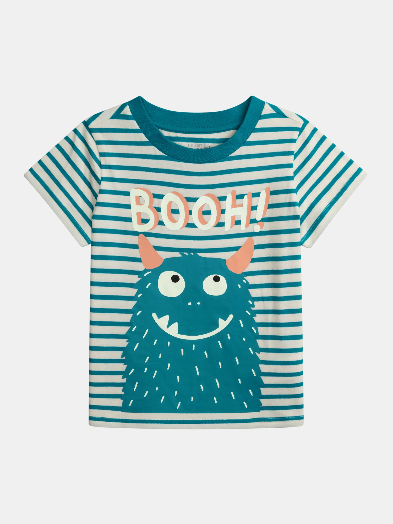 Pyjama court phosphorescent à rayures et motif "Monstre Rigolo" pour enfant garçon - Image 6
