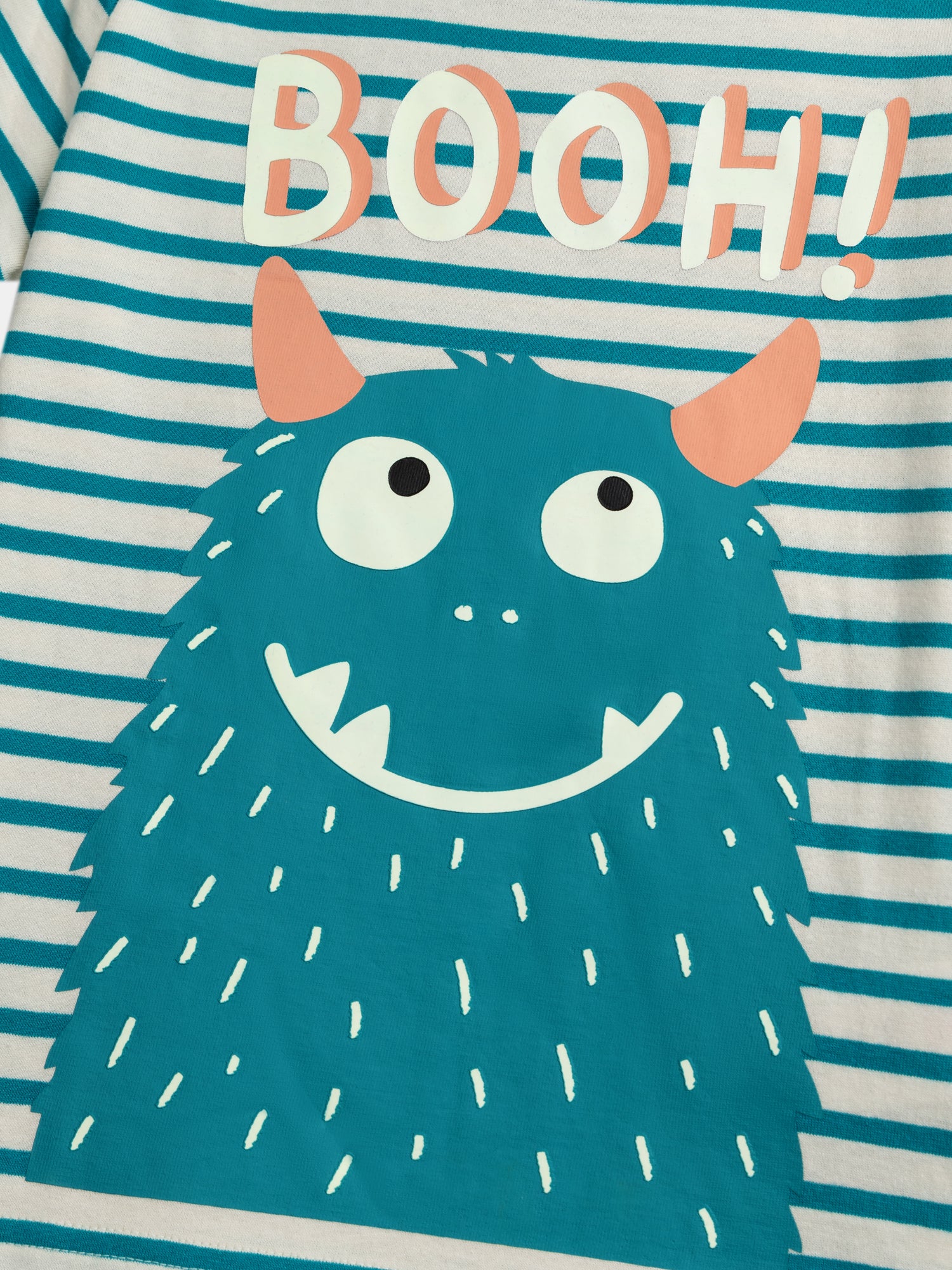 Pyjama court phosphorescent à rayures et motif "Monstre Rigolo" pour enfant garçon - Image 7