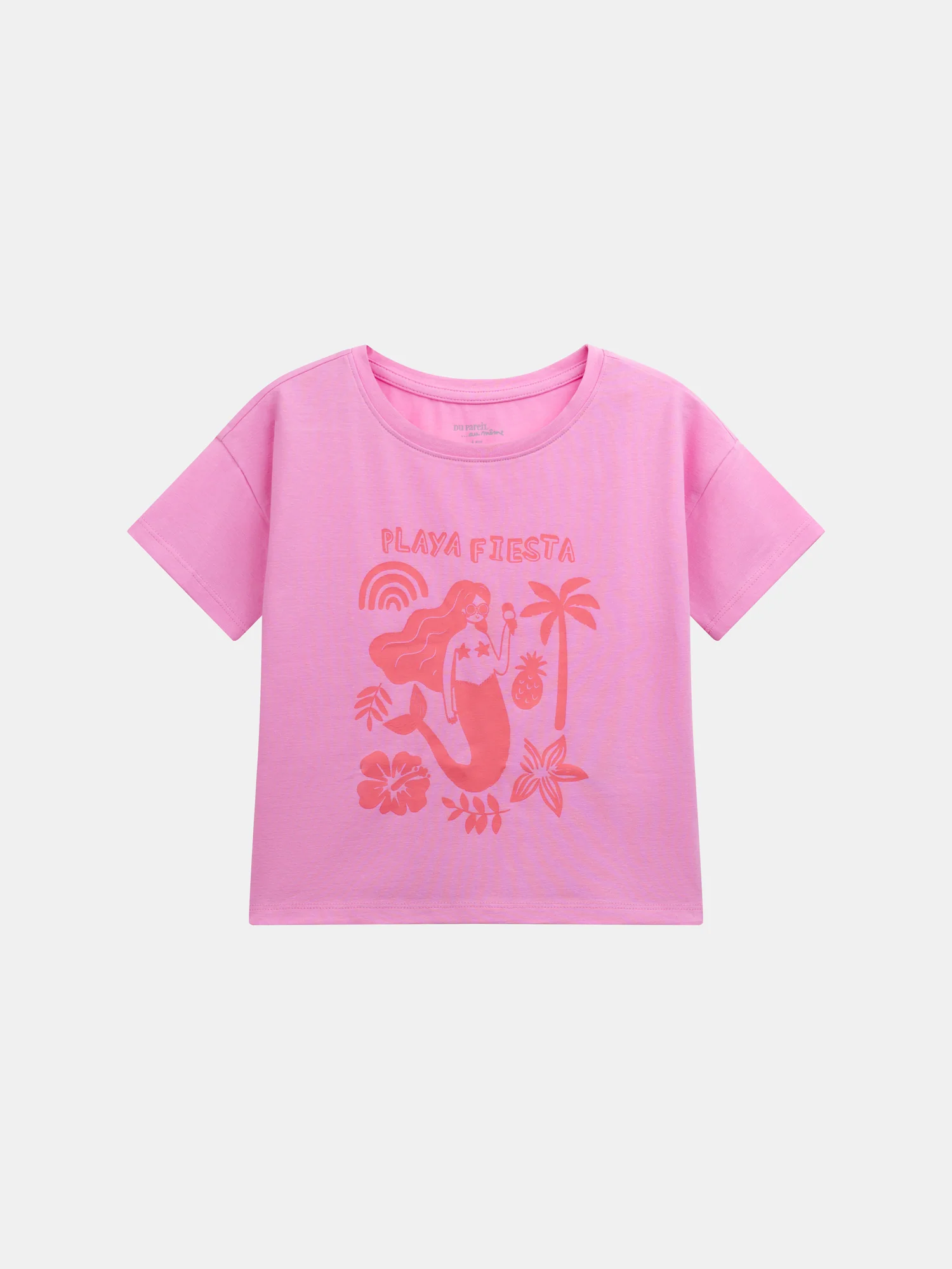 Pyjama court rose avec imprimé "Playa Fiesta" pour enfant fille - Image 4