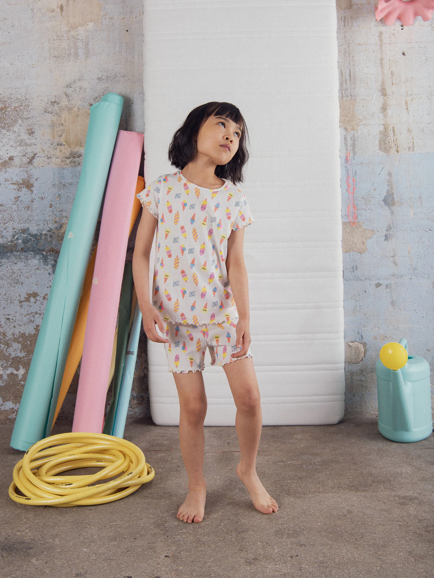 Pyjama court "SWEET & CHILL" pour enfant fille - Image 4