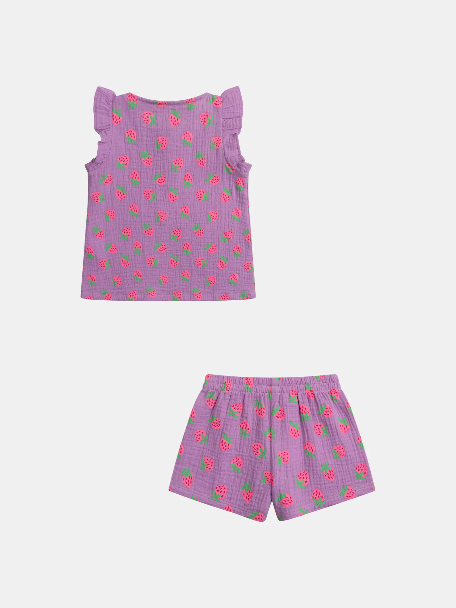 Pyjama court violet imprimé "Fraises Gourmandes" pour enfant fille - Image 13