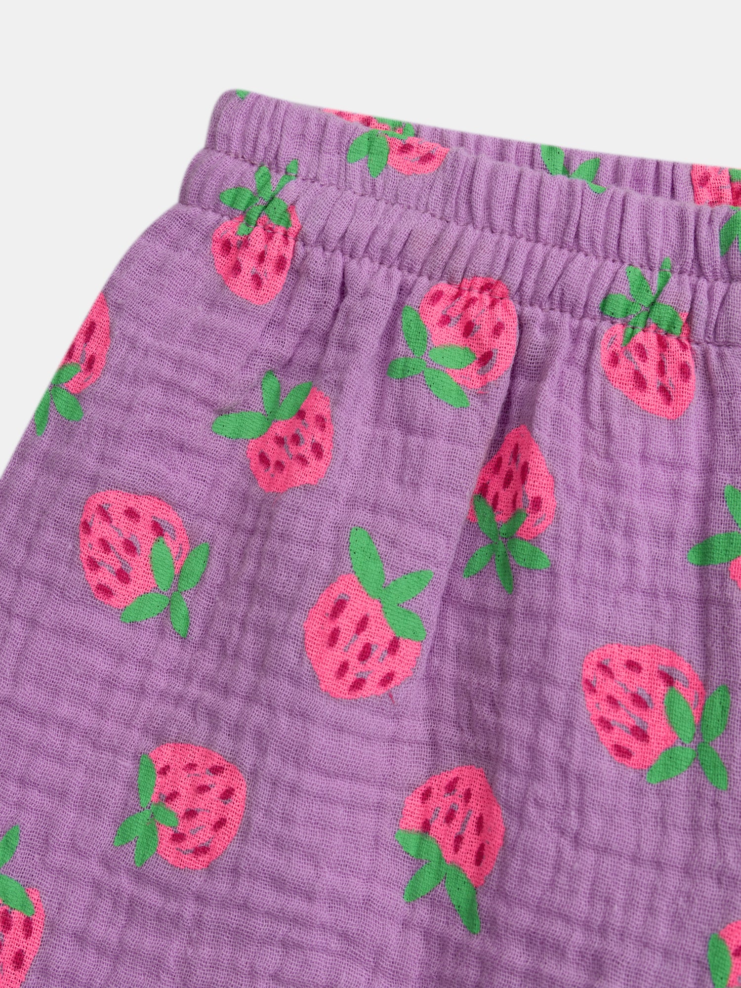 Pyjama court violet imprimé "Fraises Gourmandes" pour enfant fille - Image 8