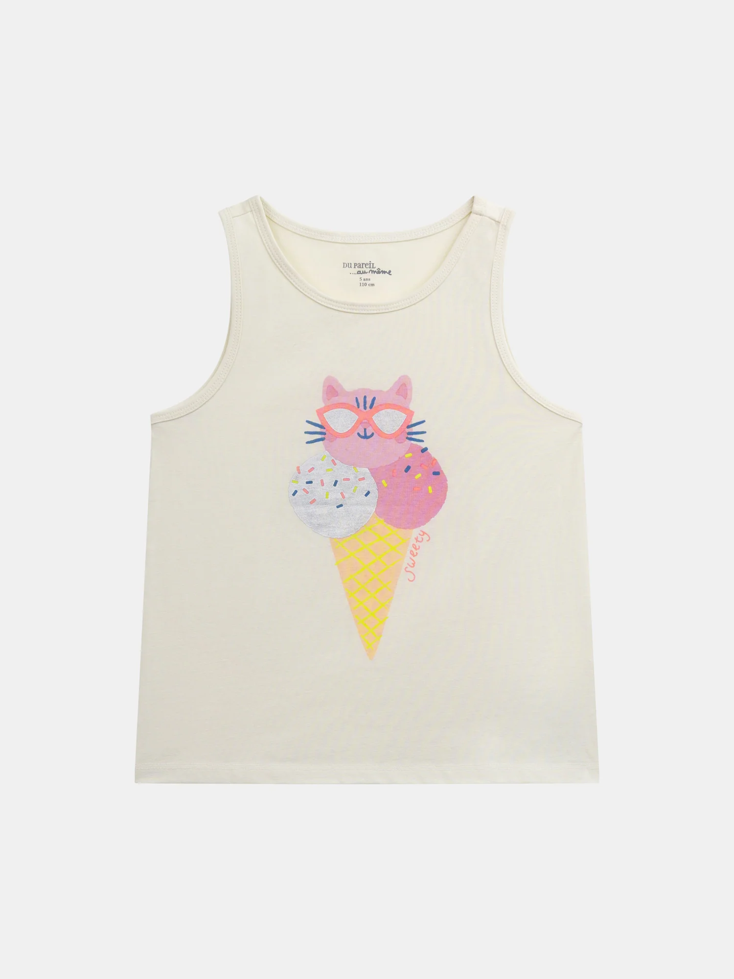 Pyjama débardeur avec imprimé "Ice Cream Cat" pour enfant fille - Image 2
