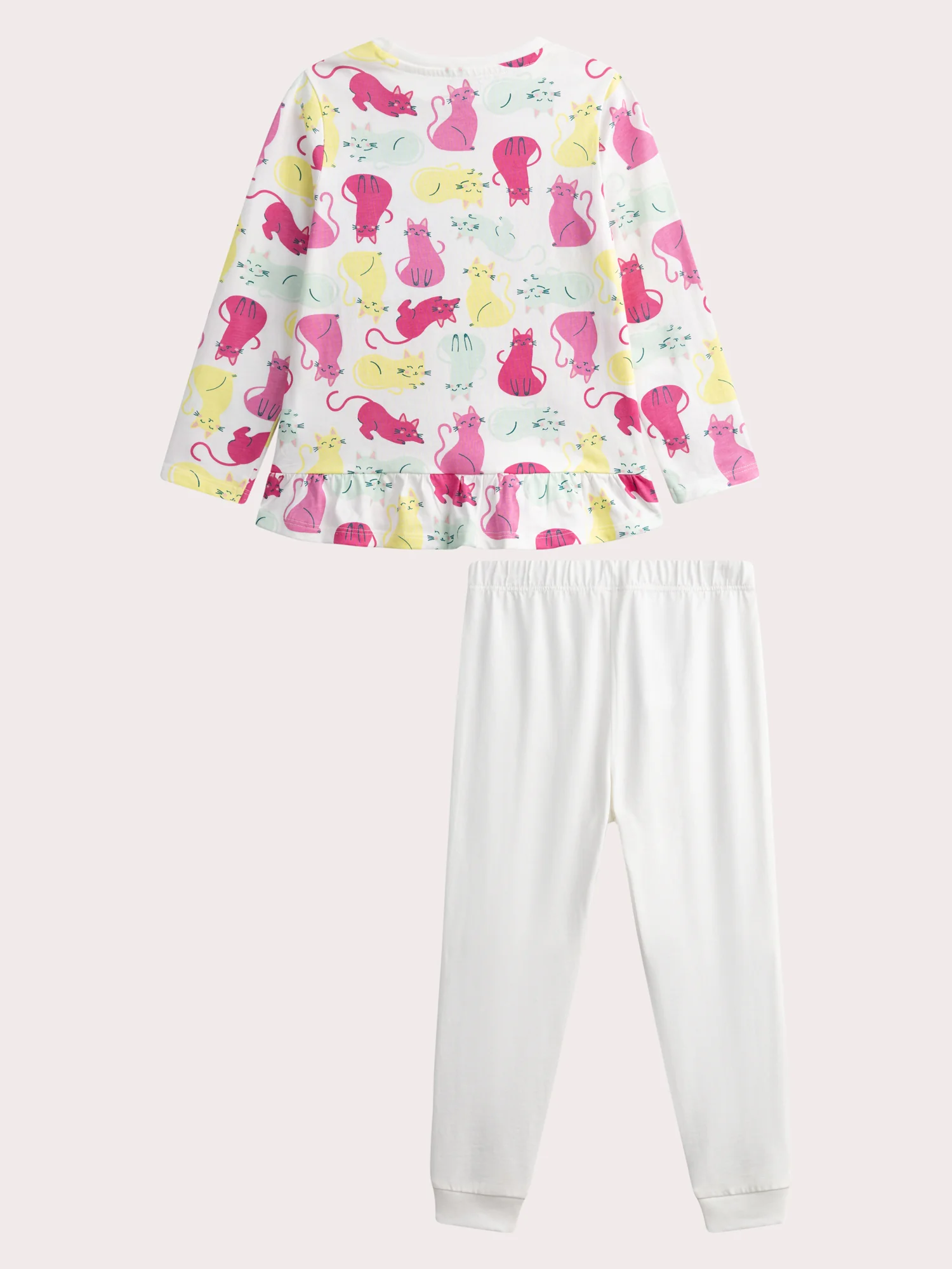 Pyjama écru chat pour enfant fille - Image 2