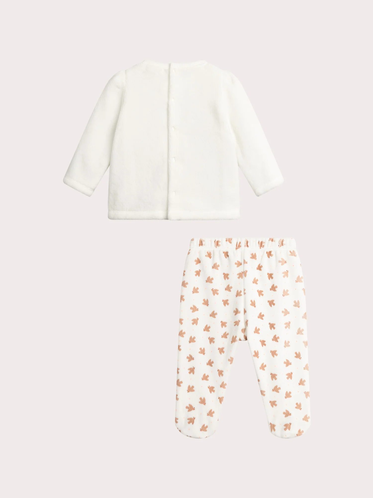 Pyjama écru en polaire pour bébé fille - Image 6