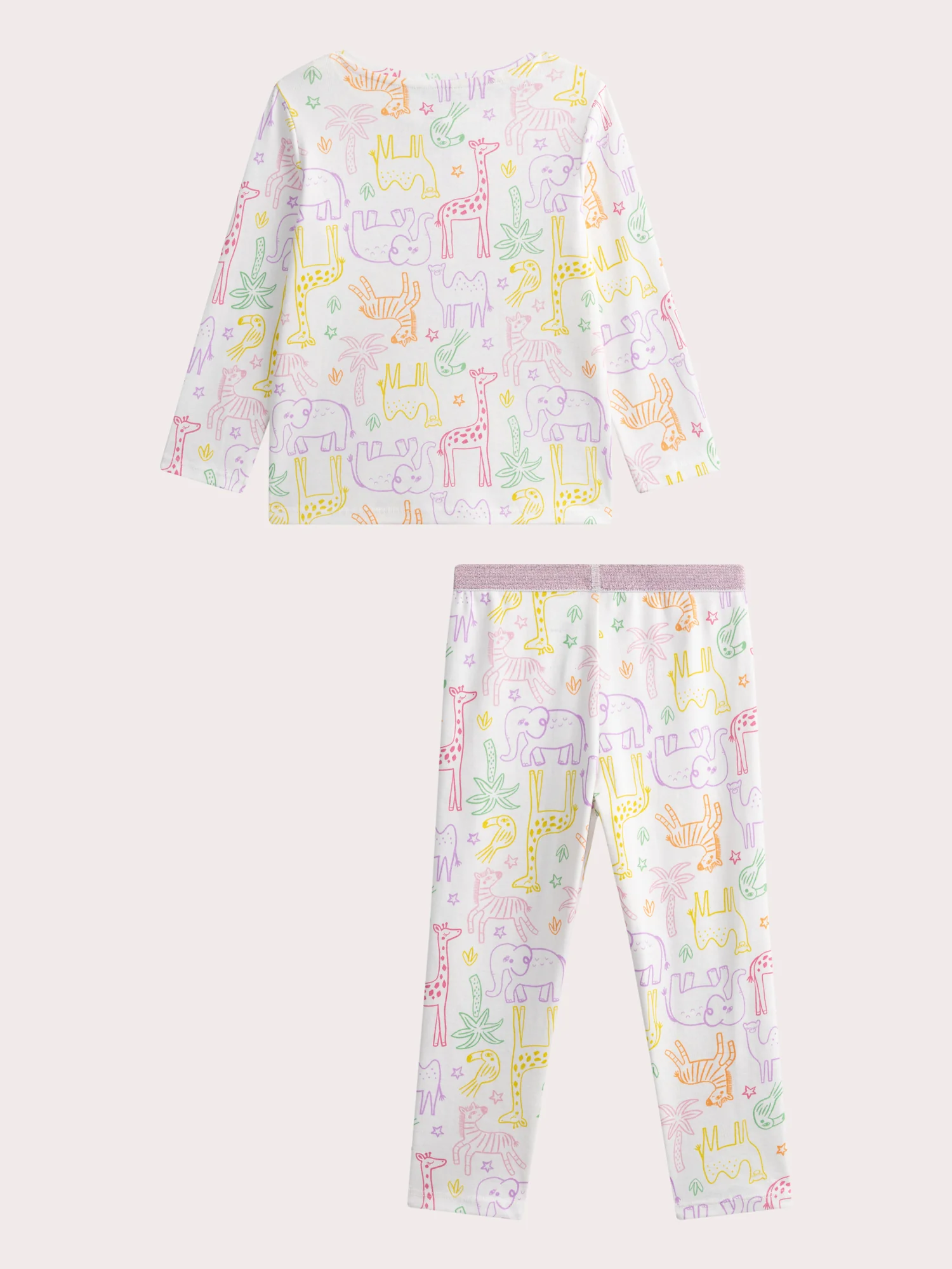 Pyjama écru imprimé animaux pour enfant fille - Image 2