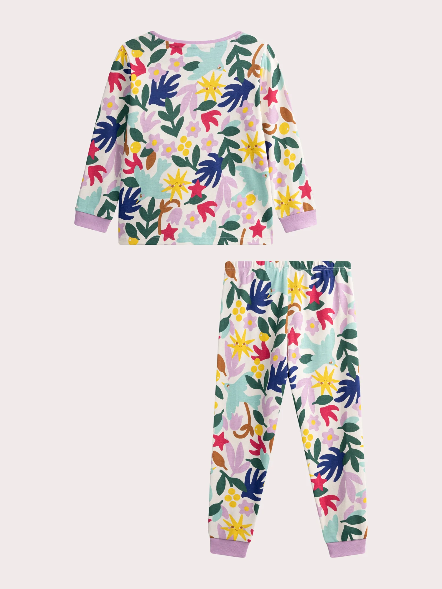 Pyjama écru imprimé fleur pour enfant fille - Image 2