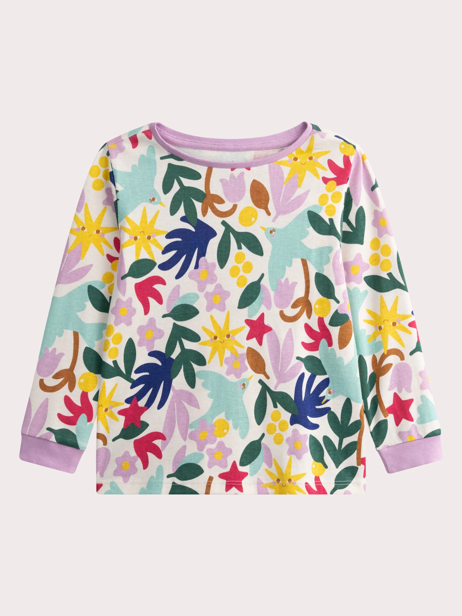 Pyjama écru imprimé fleur pour enfant fille - Image 3