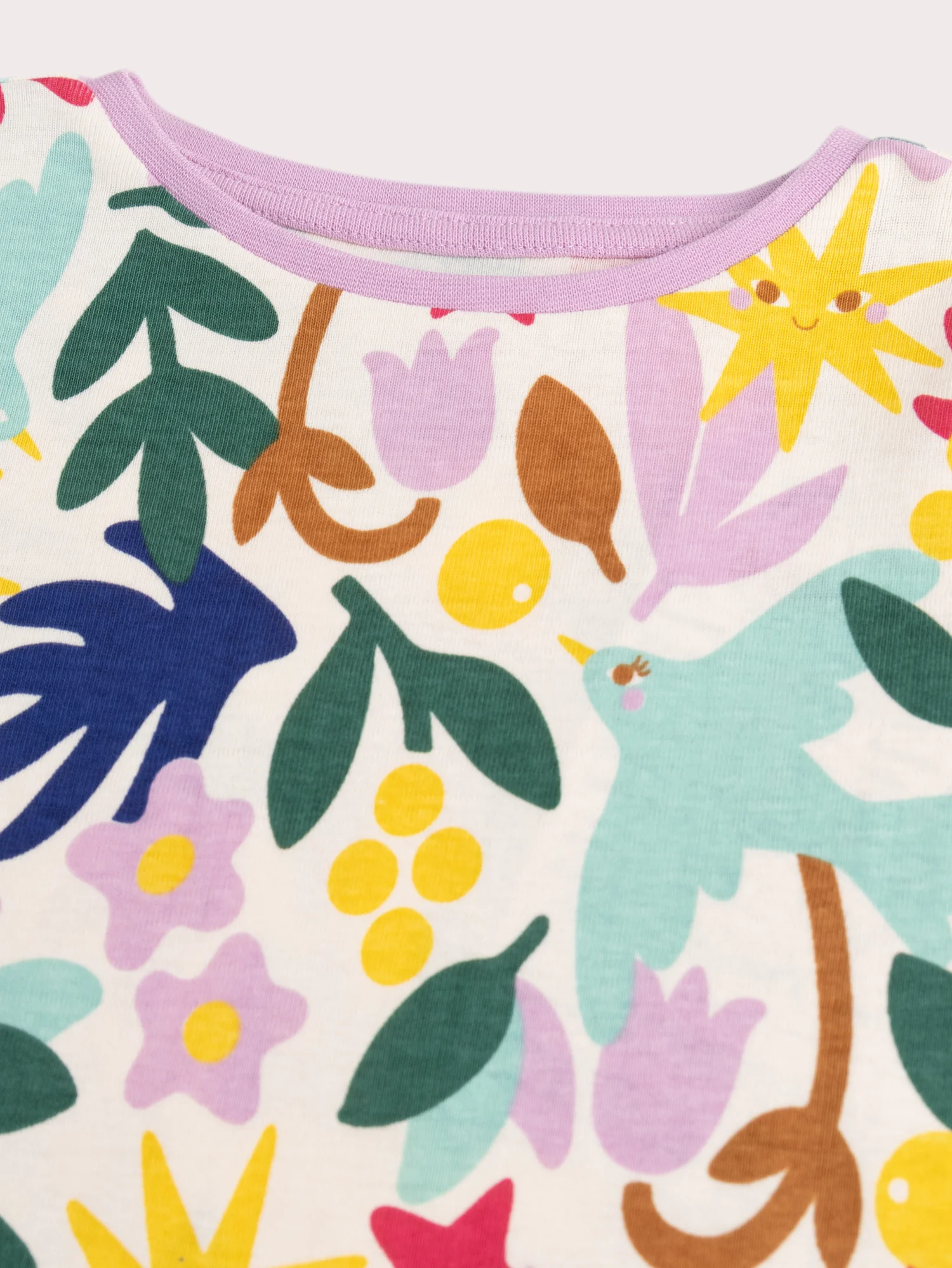 Pyjama écru imprimé fleur pour enfant fille - Image 4