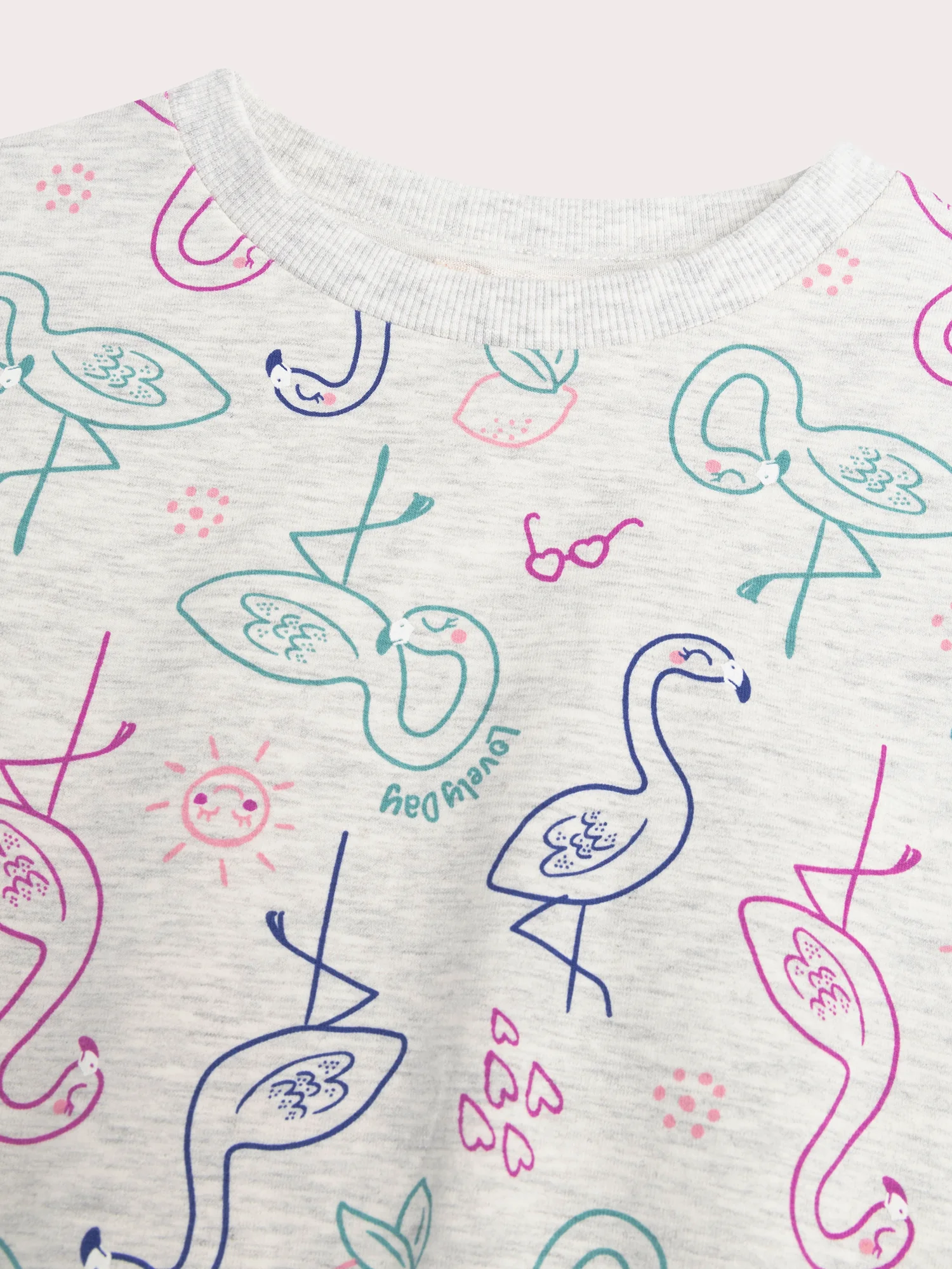 Pyjama gris chiné pour enfant fille - Image 3
