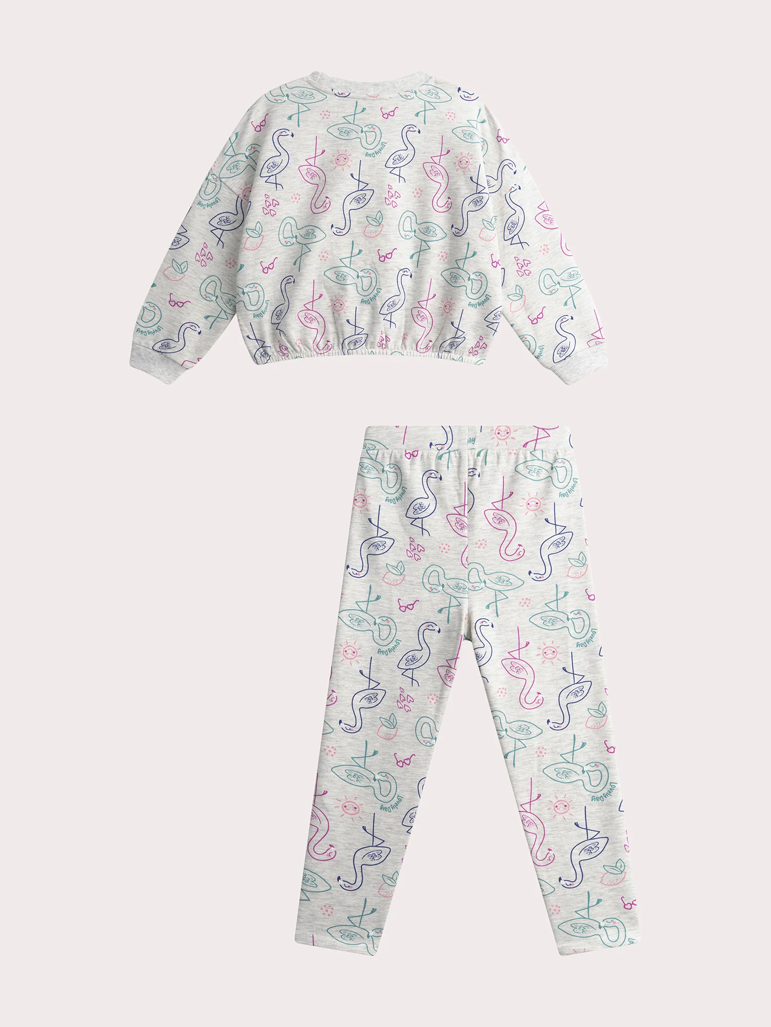 Pyjama gris chiné pour enfant fille - Image 8