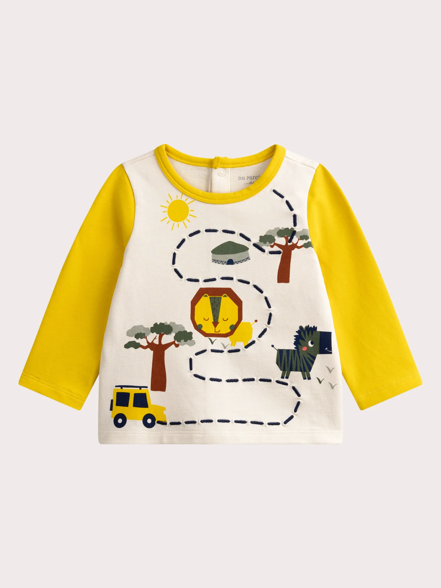 Pyjama jaune et écru pour bébé garçon - Image 3