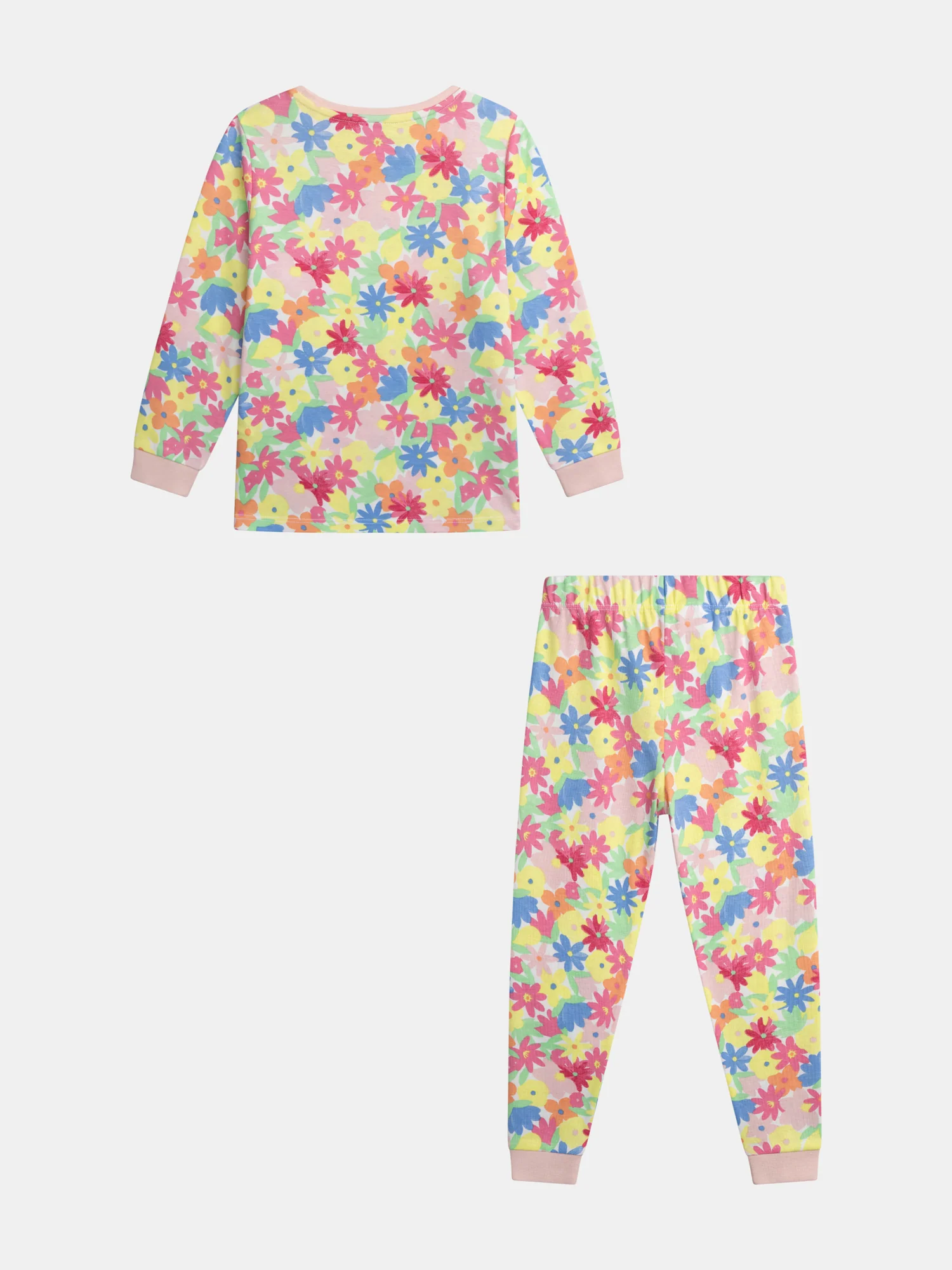 Pyjama long avec imprimé intégral "fleurs multicolores" pour enfant fille - Image 10