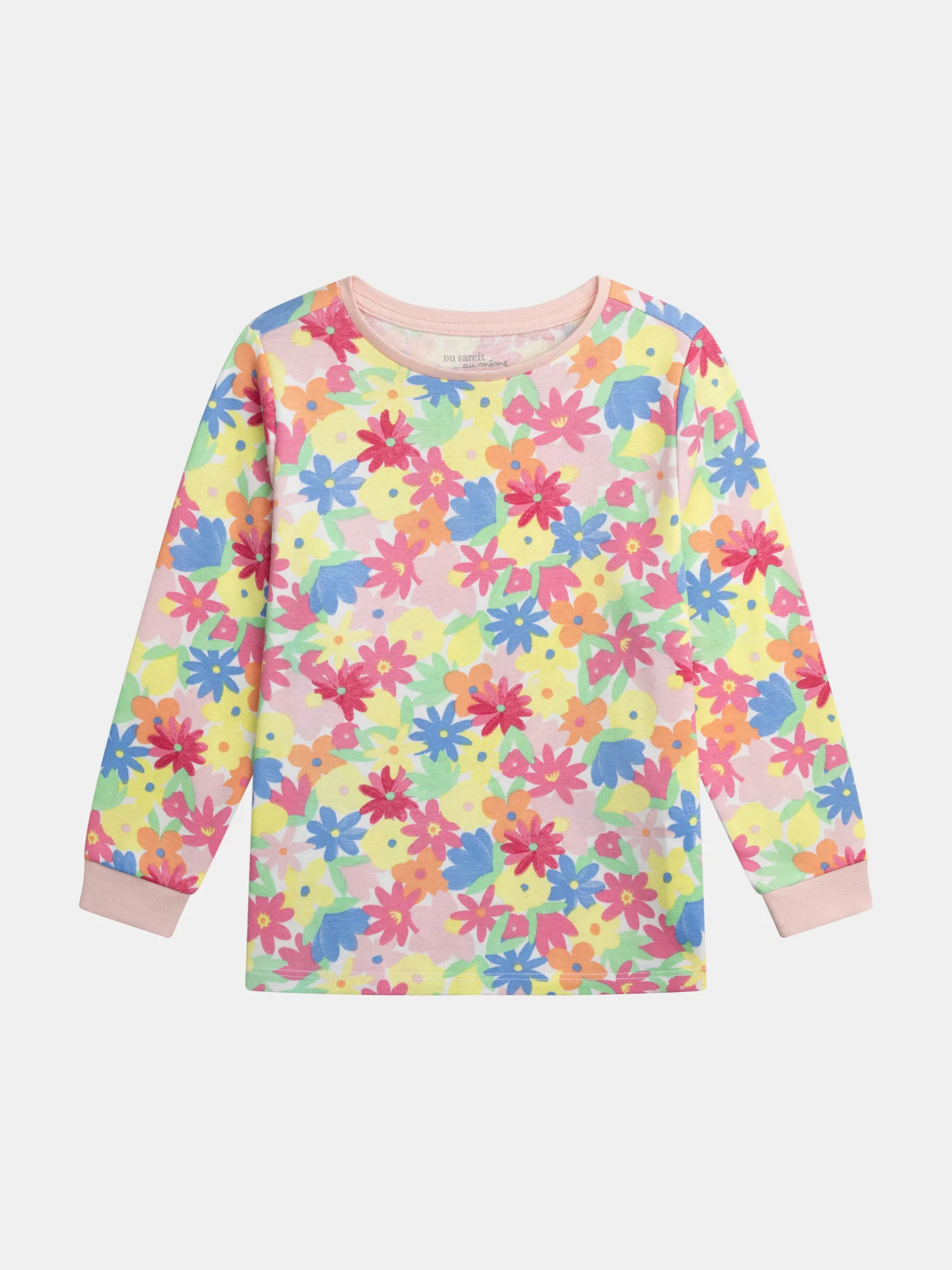 Pyjama long avec imprimé intégral "fleurs multicolores" pour enfant fille - Image 4