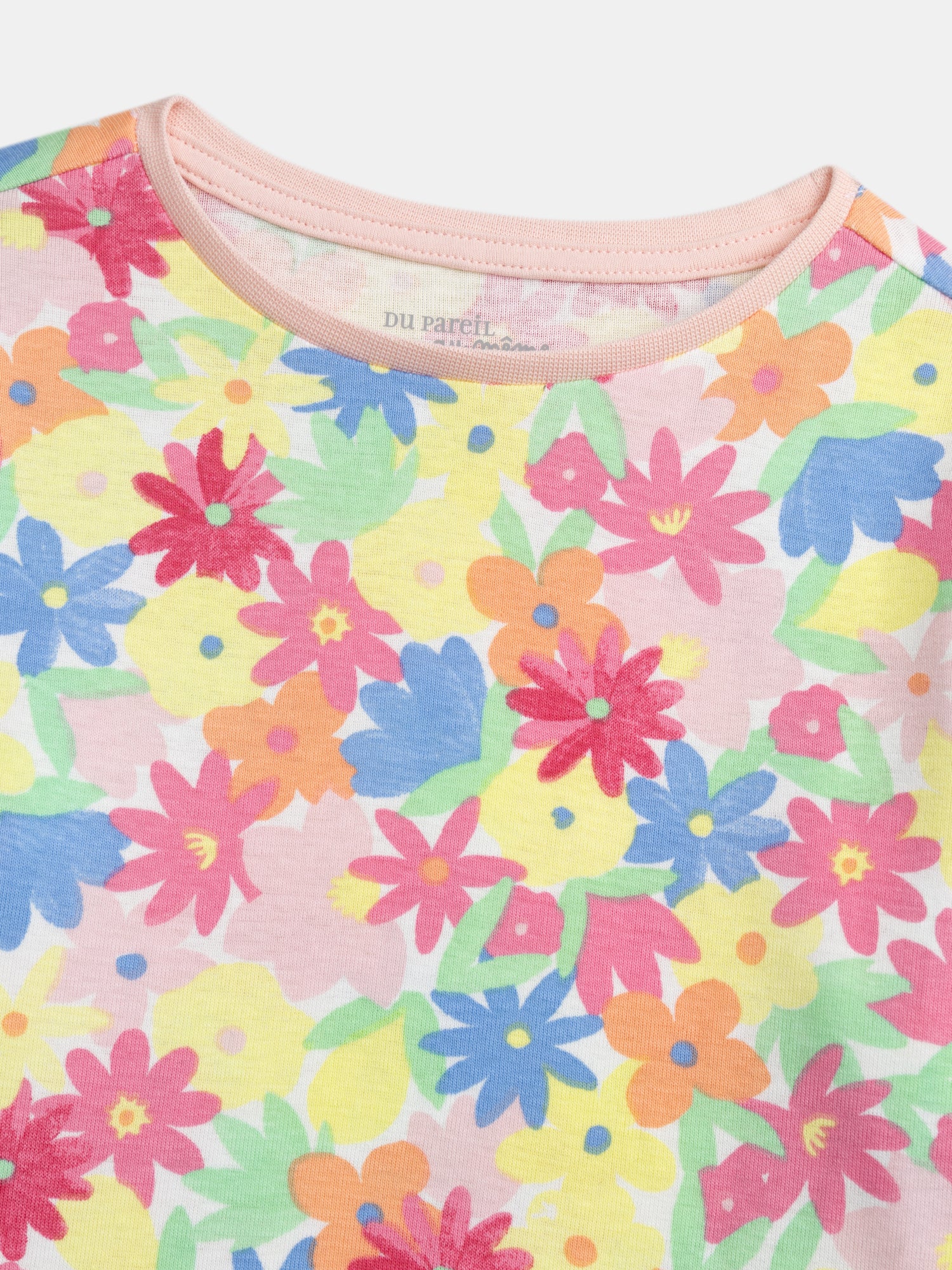 Pyjama long avec imprimé intégral "fleurs multicolores" pour enfant fille - Image 5