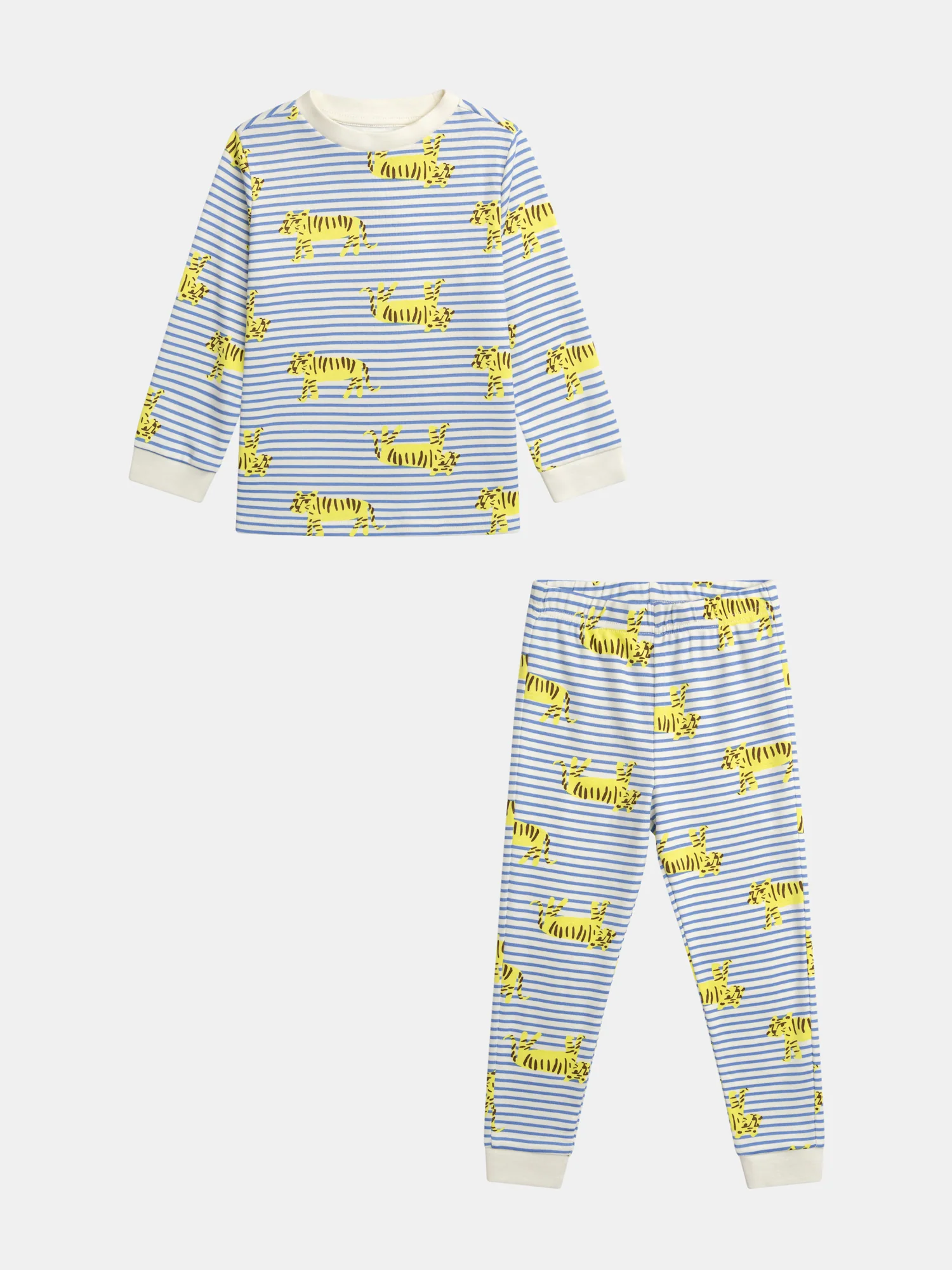 Pyjama rayé avec imprimé intégral tigre pour enfant garçon