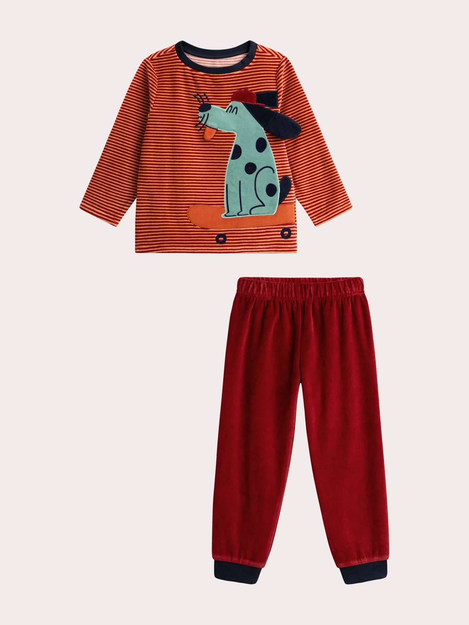 Pyjama rouge en velours pour garçon