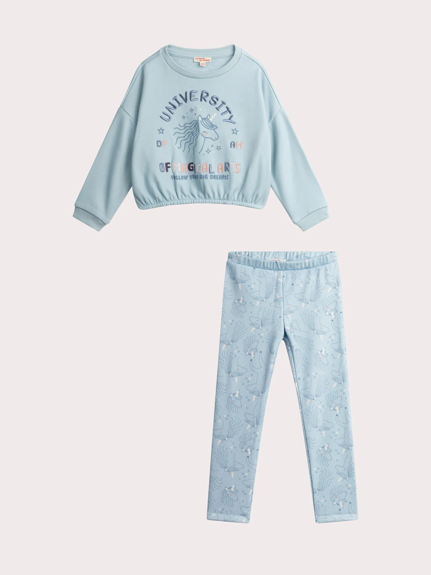 Pyjama université bleu pour fille