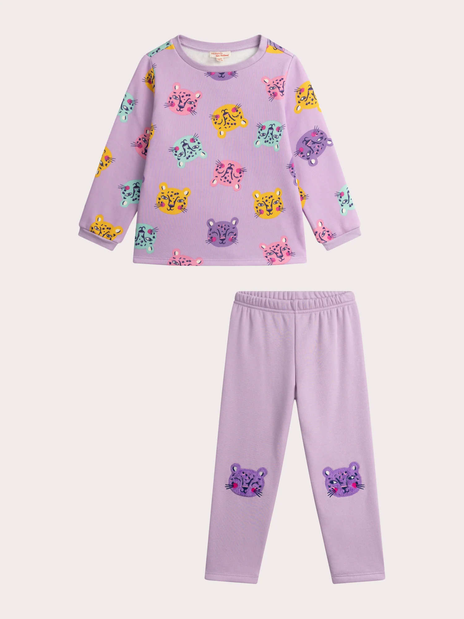 Pyjama violet en molleton fourré pour fille