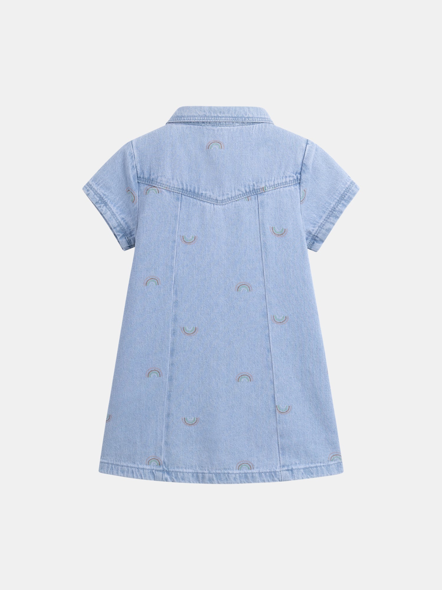 Robe en denim bleu clair et imprimé arc en ciel pour fille - Image 7