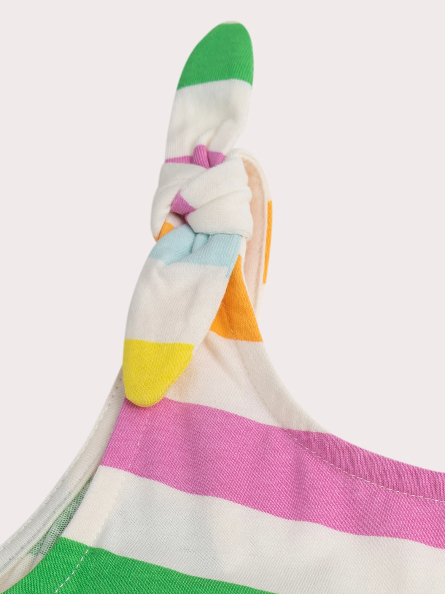 Robe à bretelles nœud à rayures multicolores - Image 2