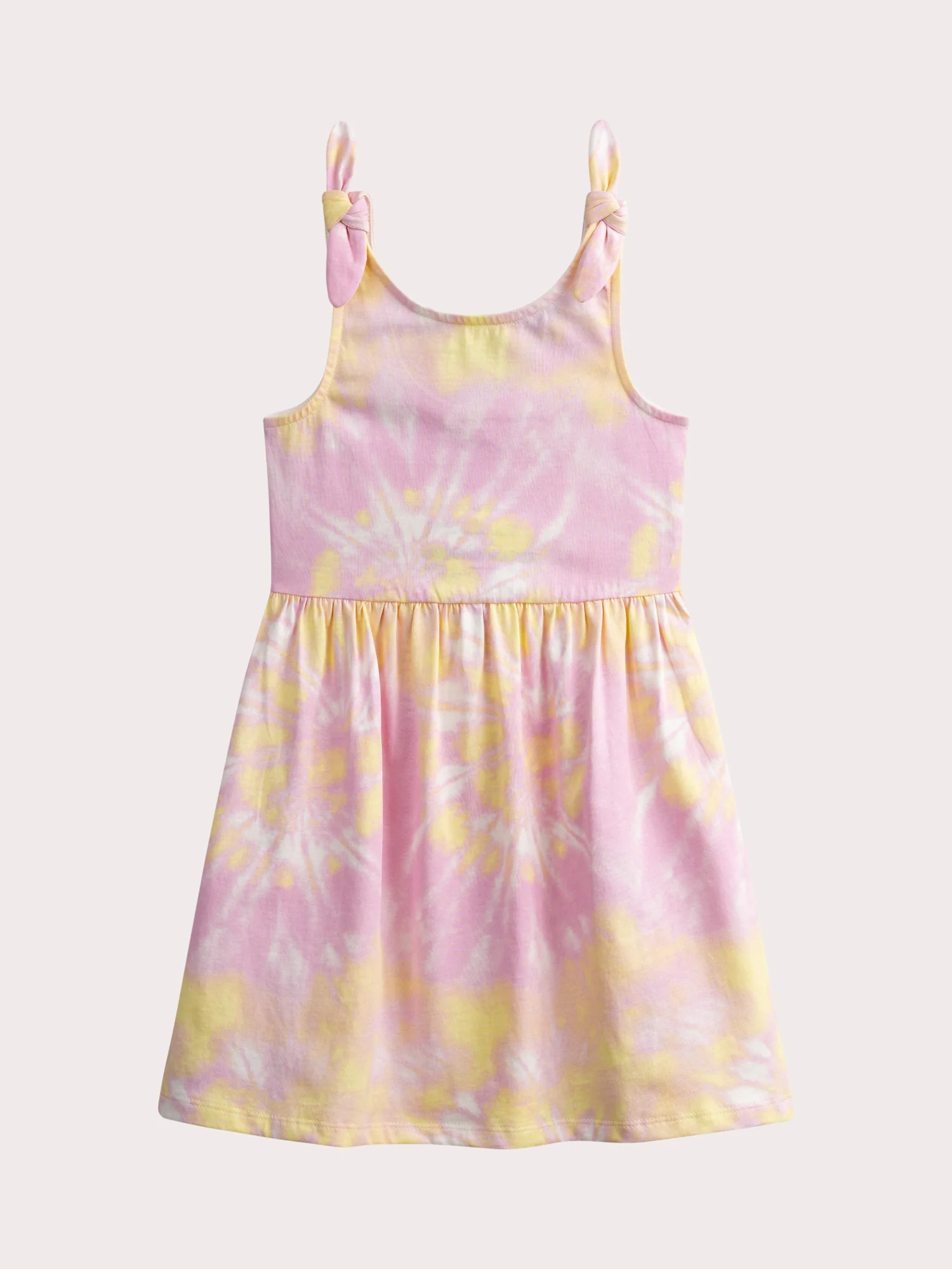 Robe à bretelles nœud imprimé tie and dye