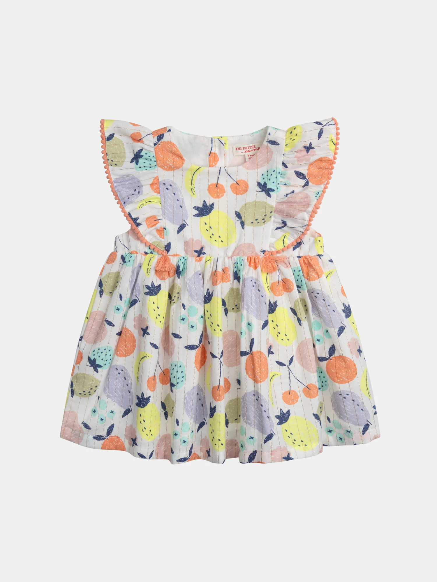 Robe à volant imprimée fruitier pour bébé fille