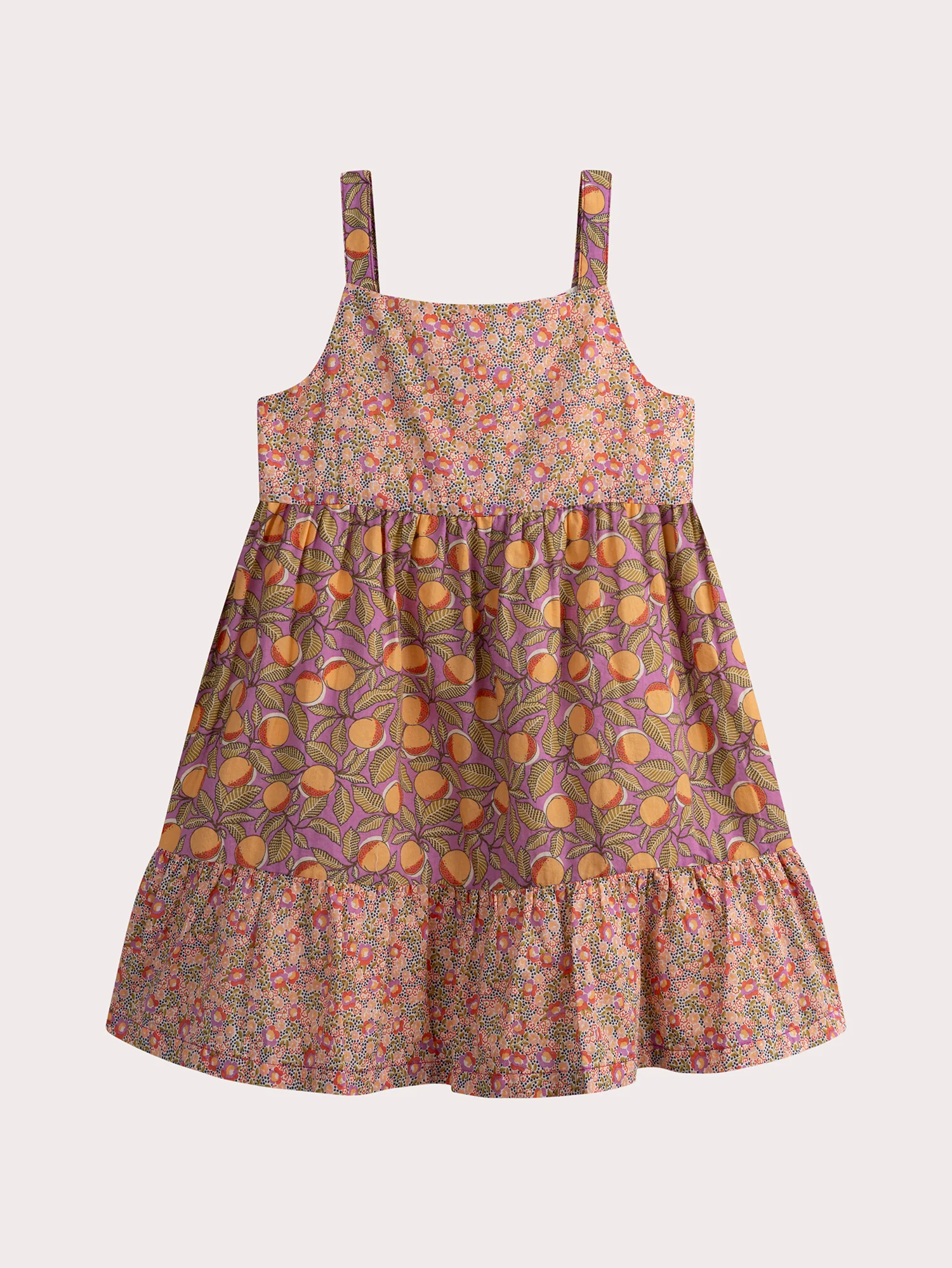 Robe bi-imprimée à bretelles