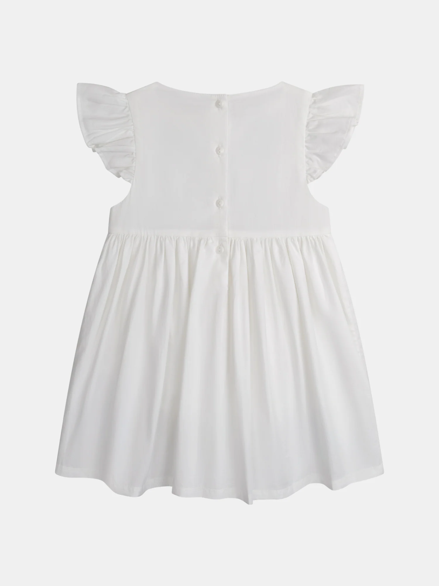 Robe blanc cassé à broderie fleurs pour fille - Image 4