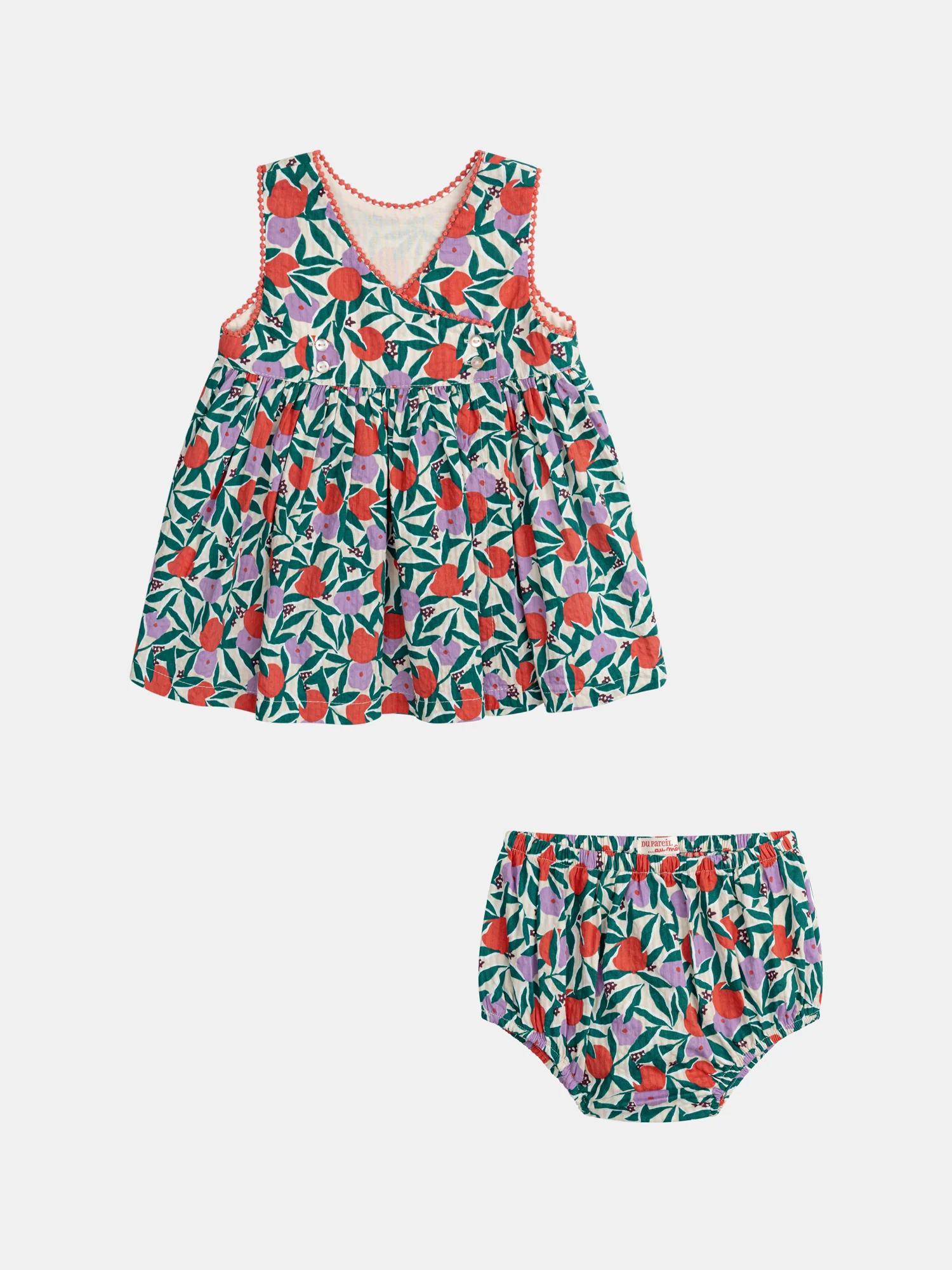 Robe à imprimé floral et sa petite culotte assortie pour bébé fille