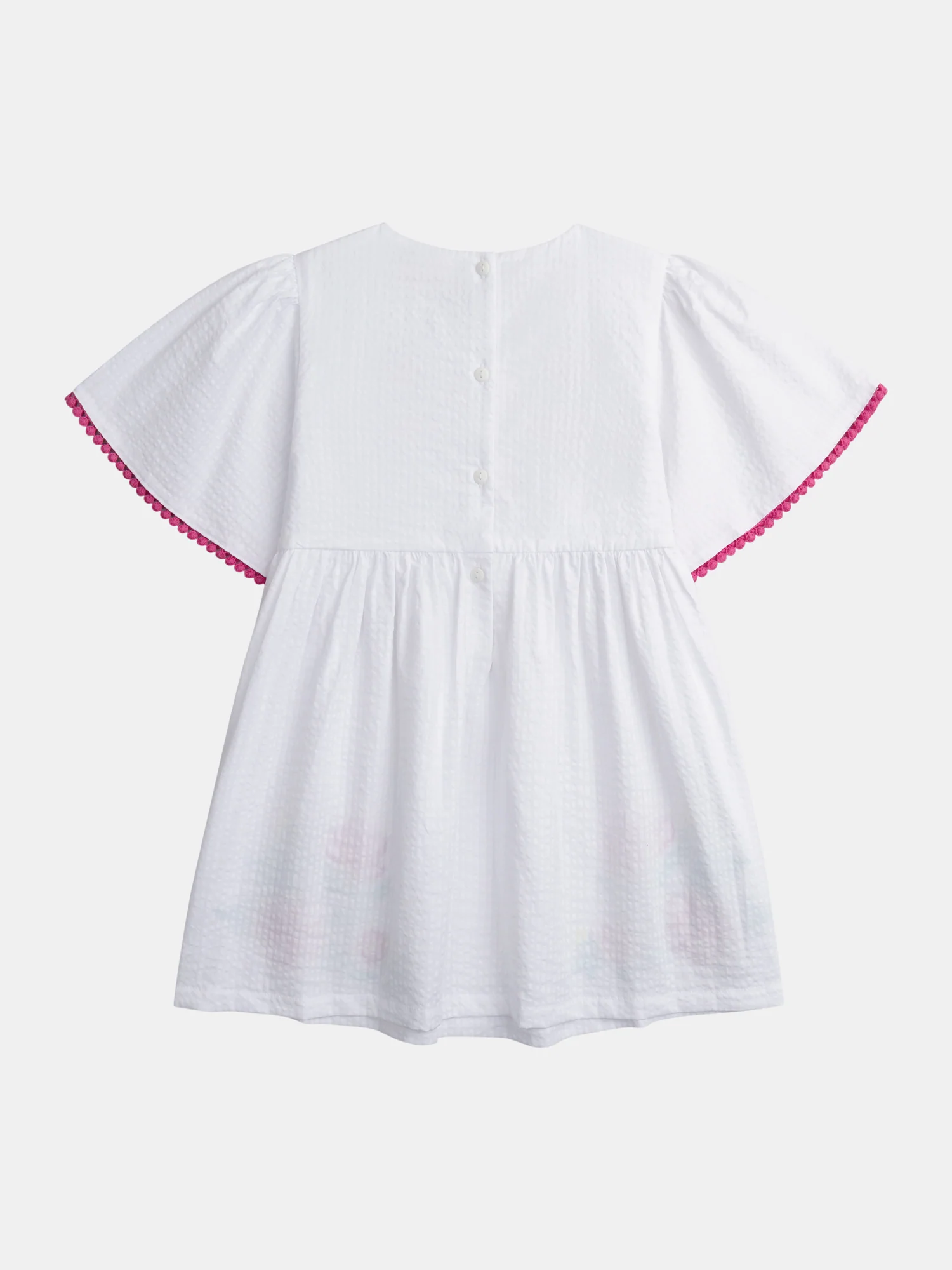 Robe blanche à broderies florales pour fille - Image 6