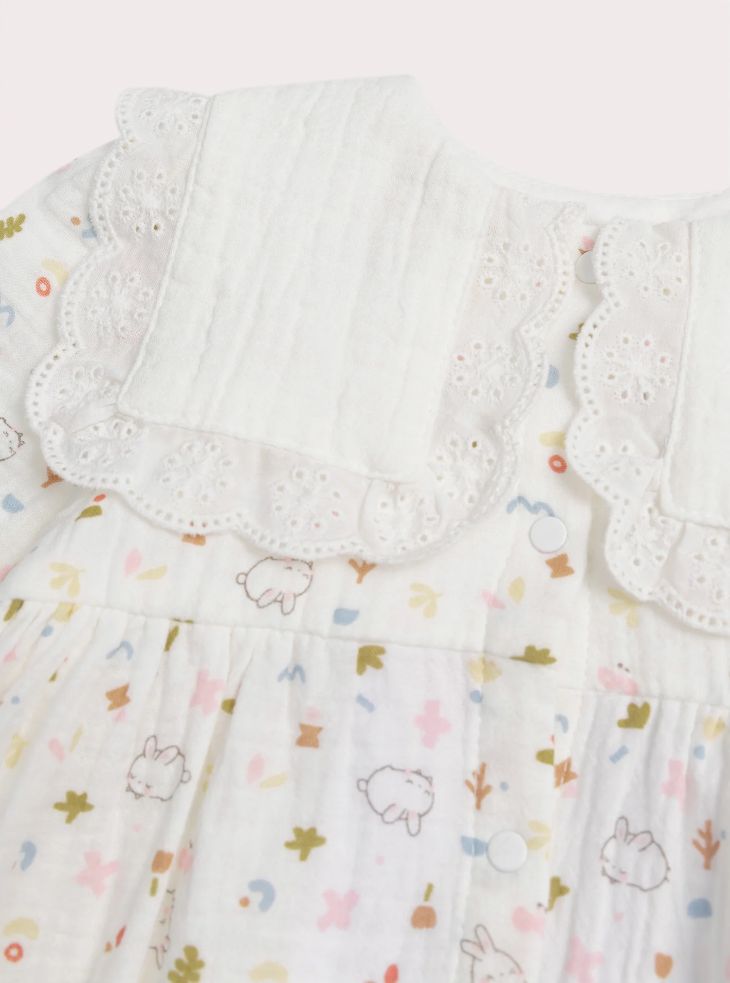 Robe blanche de naissance imprimée fantaisie - Image 2