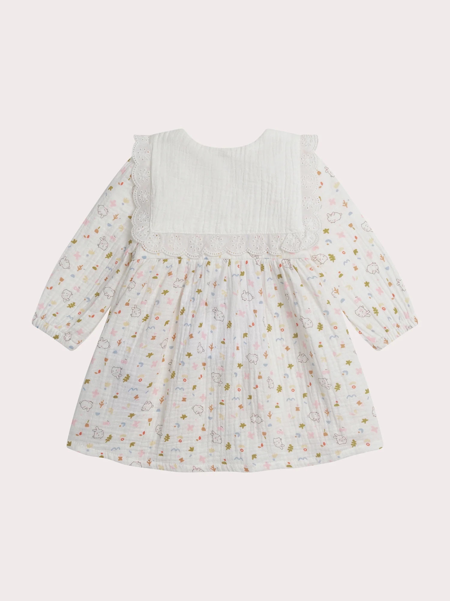 Robe blanche de naissance imprimée fantaisie - Image 3