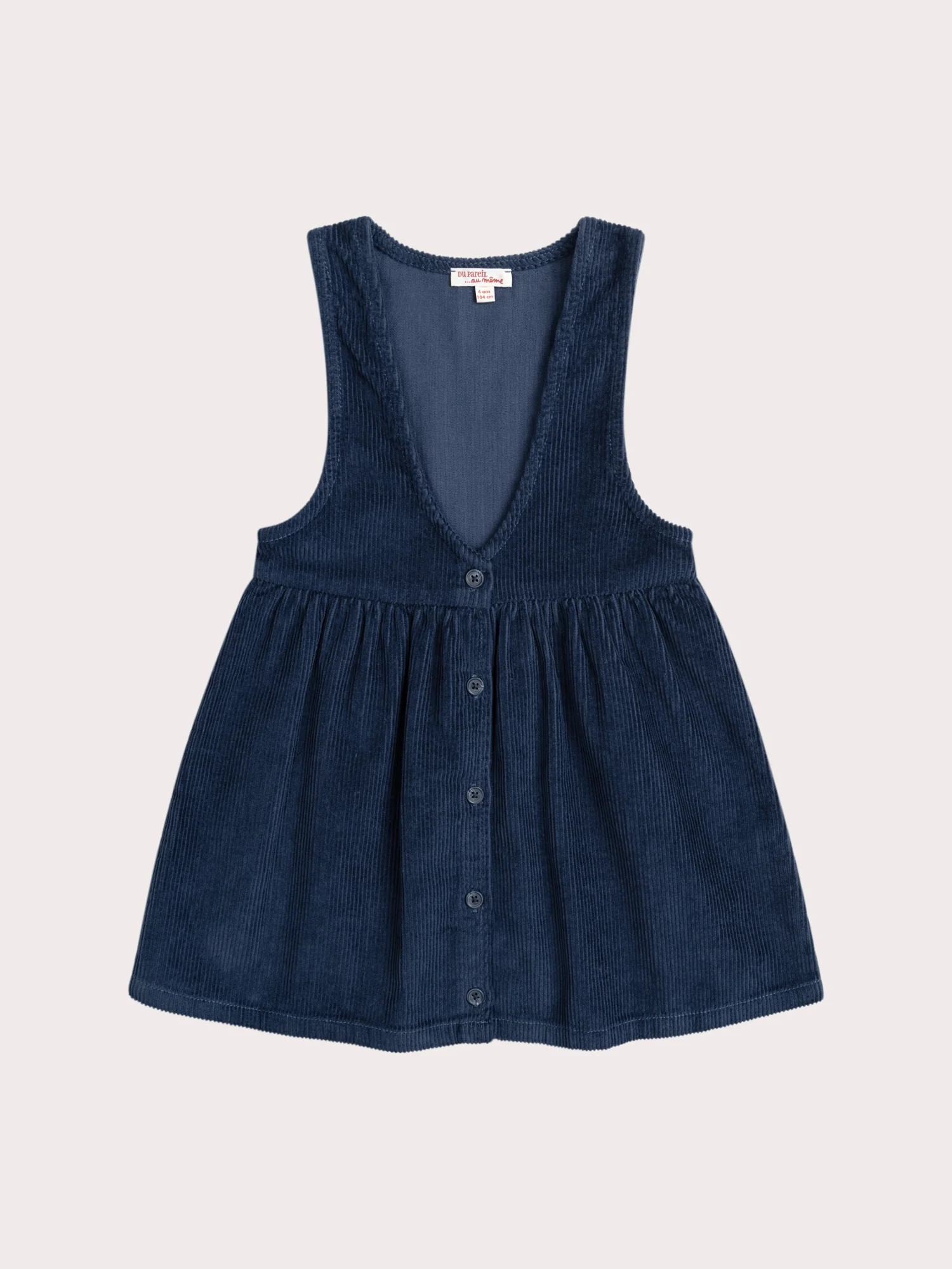 Robe bleu en velours grosses côtes