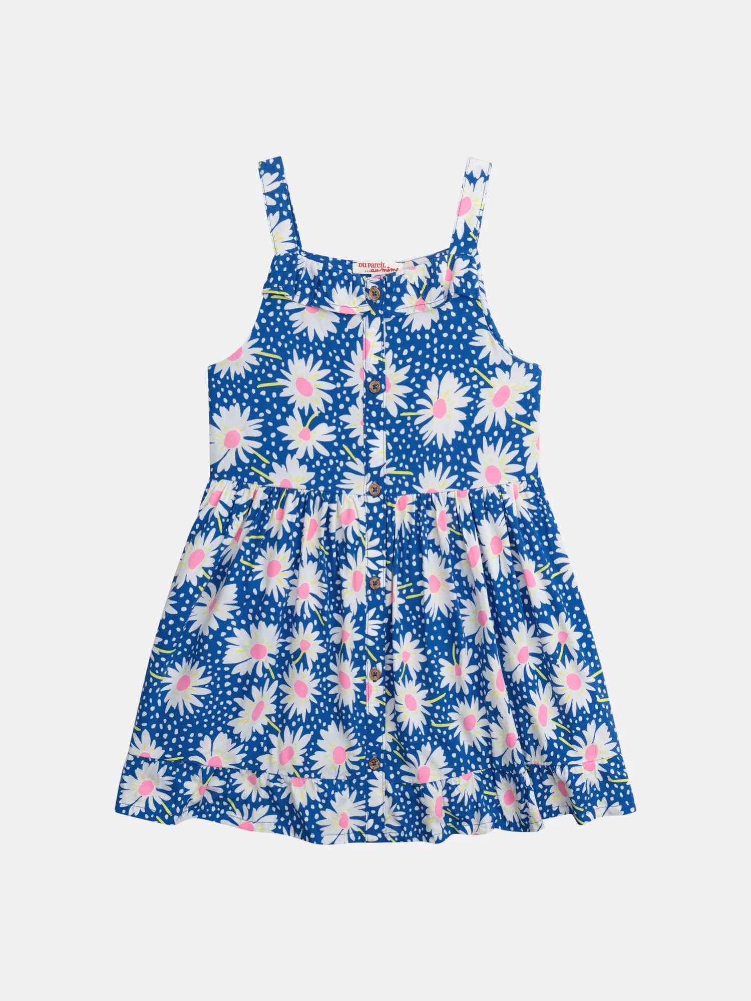 Robe bleue à imprimé fleurs pour fille